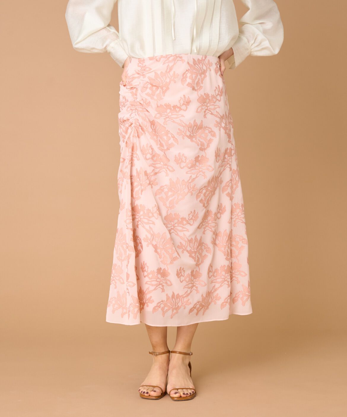 la veille by SUPERIOR CLOSET「シフォン刺繍スカート　」|スカート|