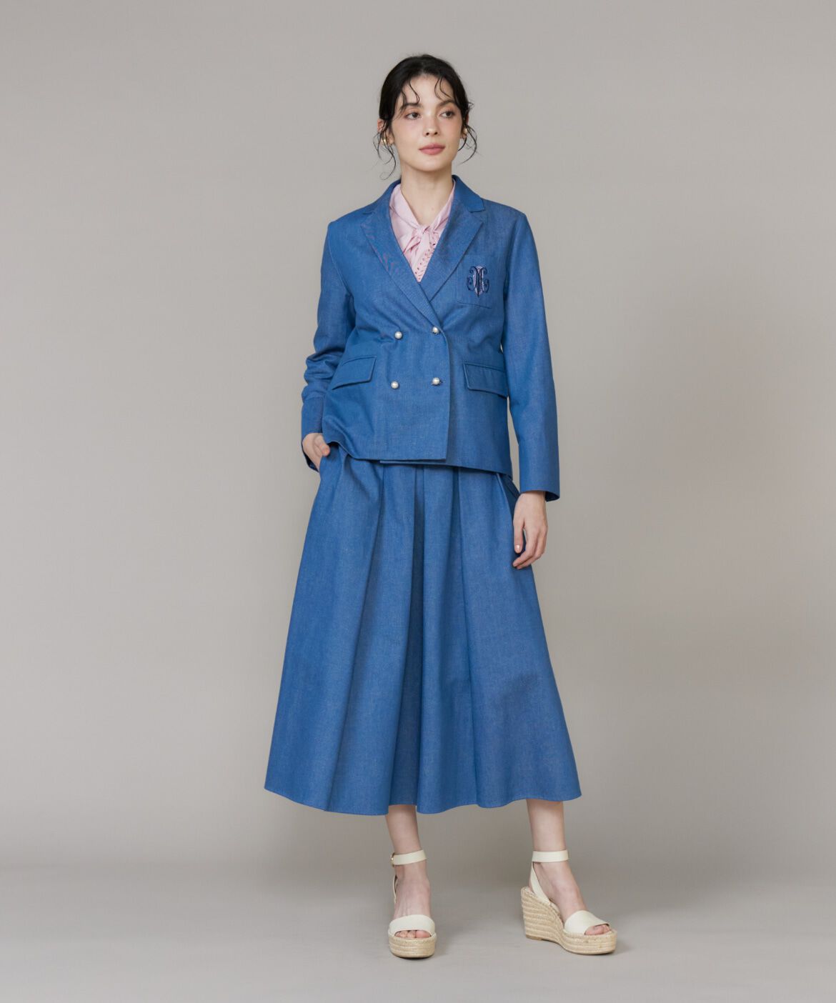 Maglie le cassetto「《大きいｻｲｽﾞ》《WEB･POPUP限定》刺繍ｺﾝﾊﾟｸﾄﾃﾞﾆﾑｼﾞｬｹ  」|デニムジャケット|