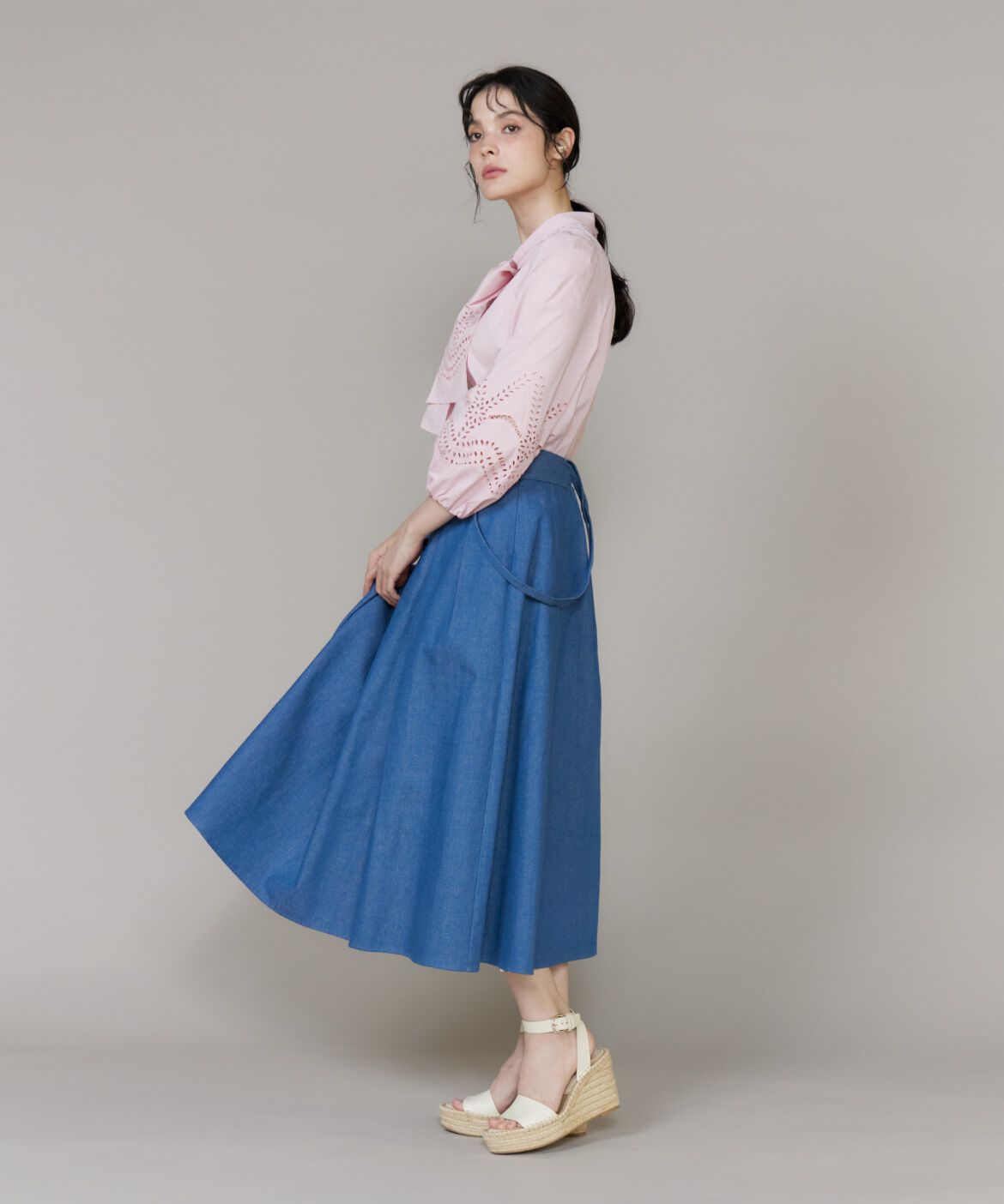 Maglie le cassetto「《WEB･POPUP限定》ｻｽﾍﾟﾝﾀﾞｰ付きﾃﾞﾆﾑﾀｯｸｽｶｰﾄ《M Maglie le」|スカート|