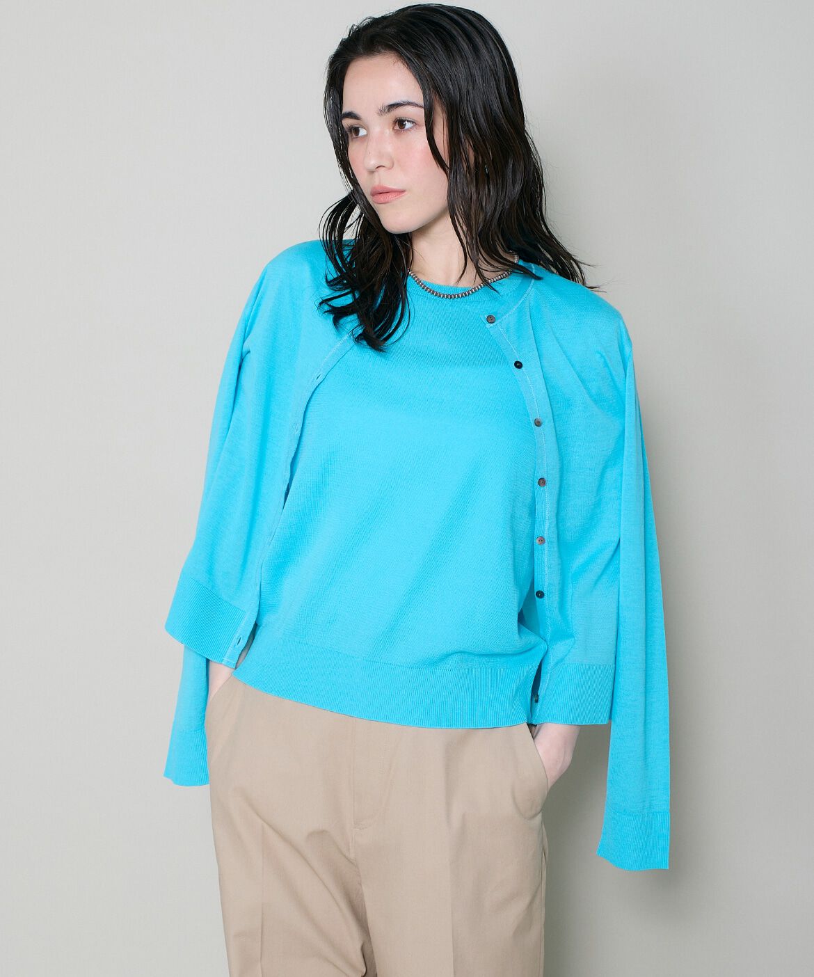 DAY by DAY it&rsquo;s international「クルーネックカーディガン《ガスコットン》」|カーディガン|ブルー1