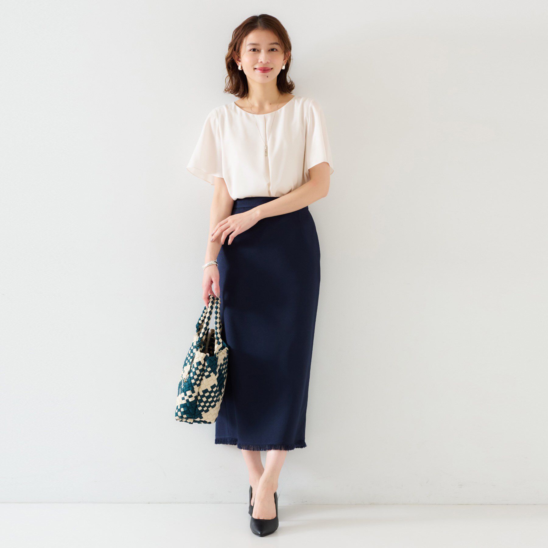 UNTITLED「【通勤／二の腕カバー】フロントタックブラウス」|シャツ・ブラウス|