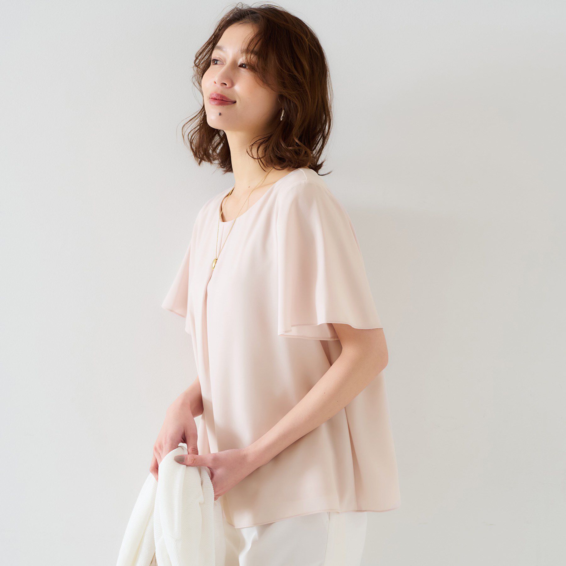 UNTITLED「【通勤／二の腕カバー】フロントタックブラウス」|シャツ・ブラウス|