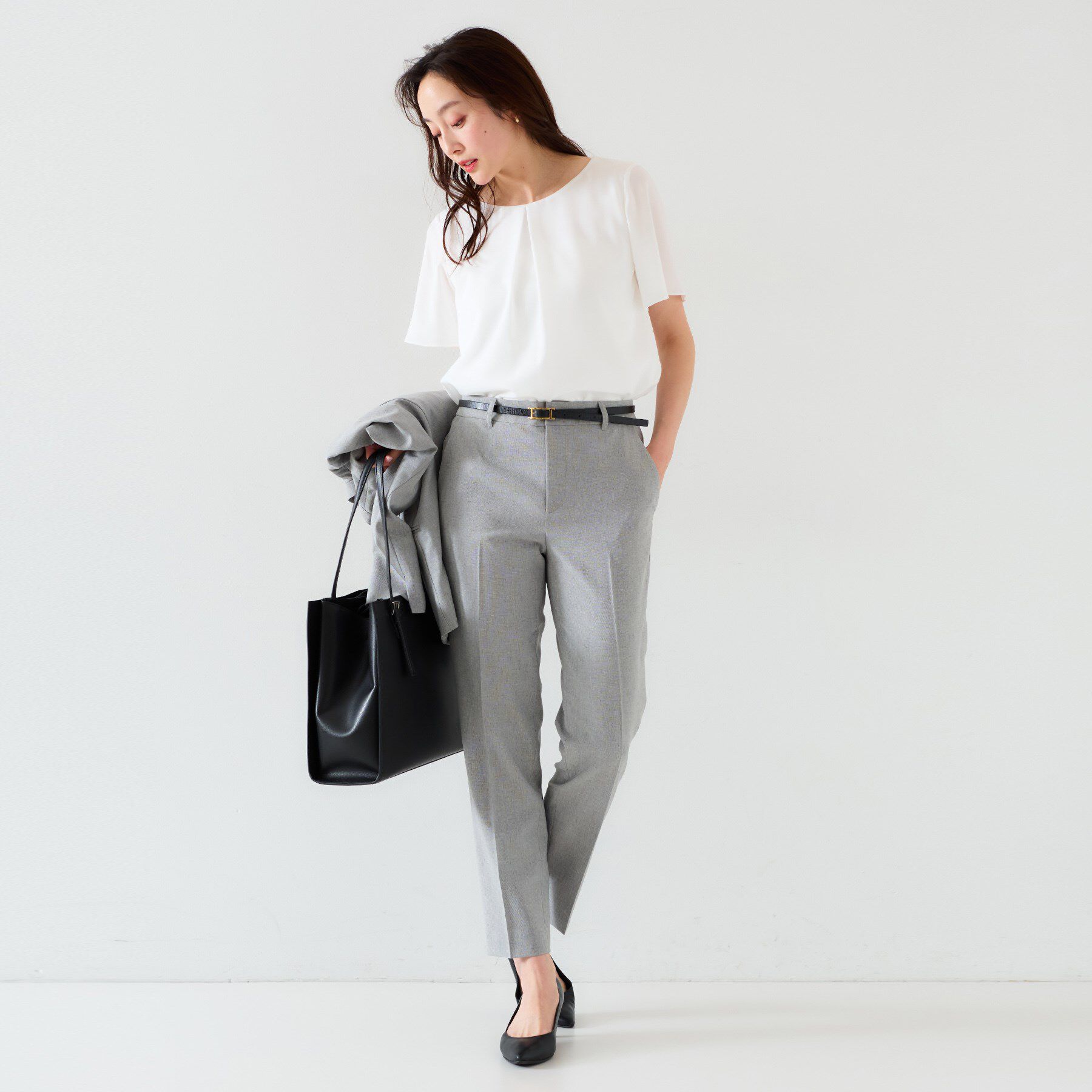 UNTITLED「【通勤／二の腕カバー】フロントタックブラウス」|シャツ・ブラウス|