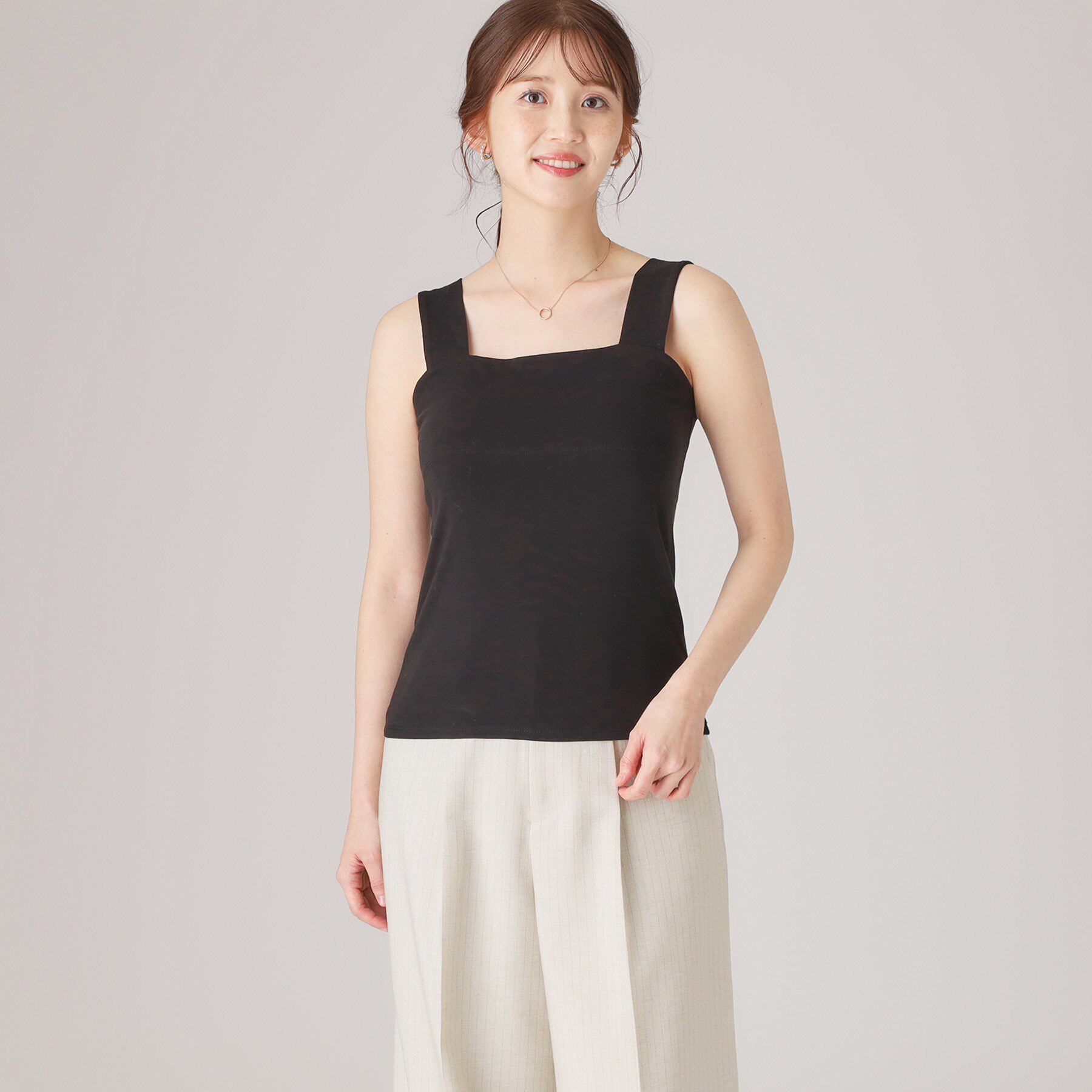 COUP DE CHANCE「【洗える/日本製】ベアトップ風キャミソール」|キャミソール|