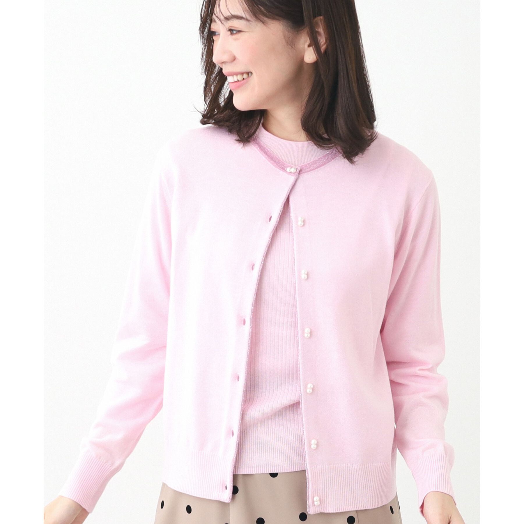 Reflect「【夏SALE／手洗い可】カーディガン＋ニットツインセット」|その他|ライトピンク(070