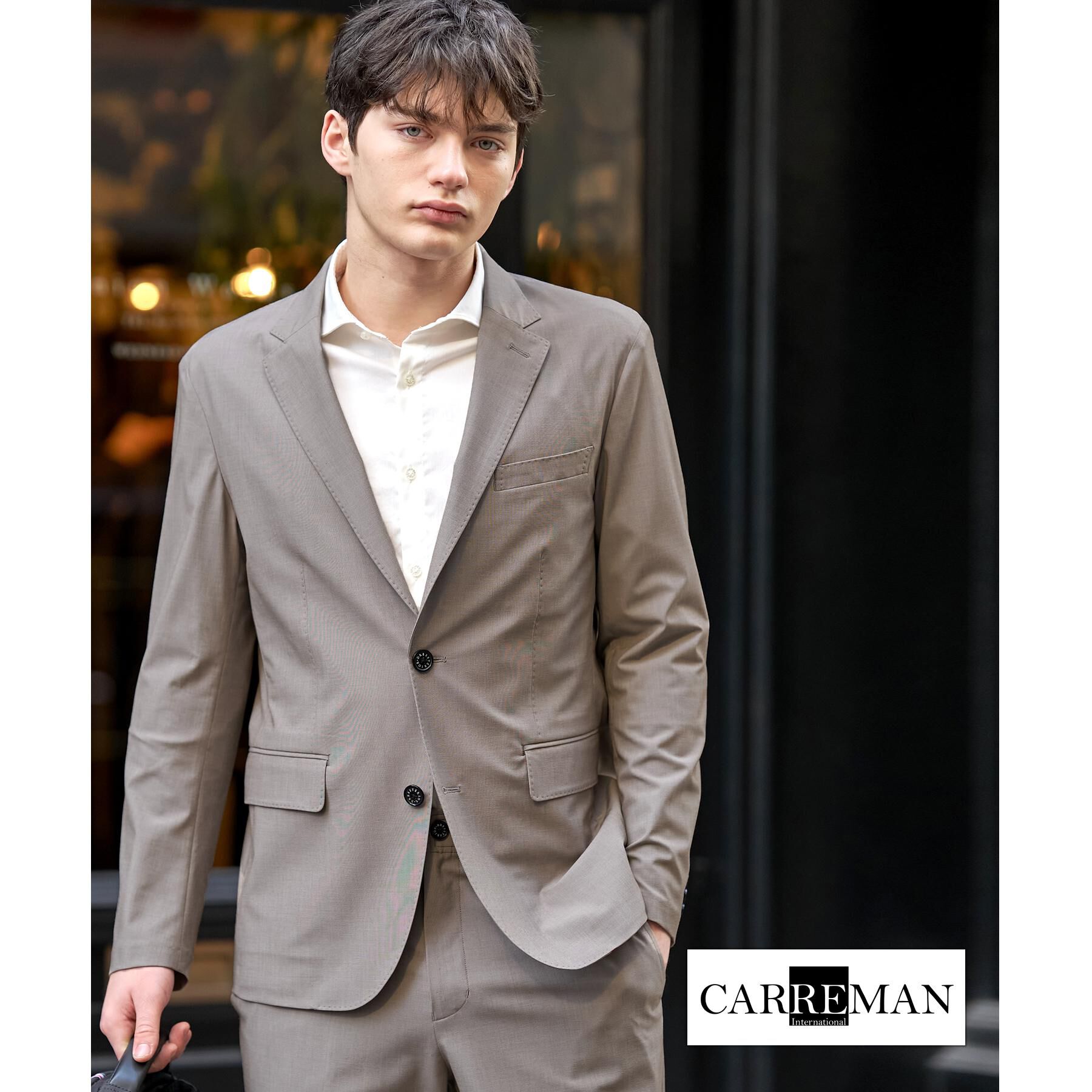 DRESSTERIOR「【セットアップ可/MonoMax4月号掲載/Safari5月号掲載】CARREMAN ストレッチジャ」|テーラードジャケット|ベージュ(052)