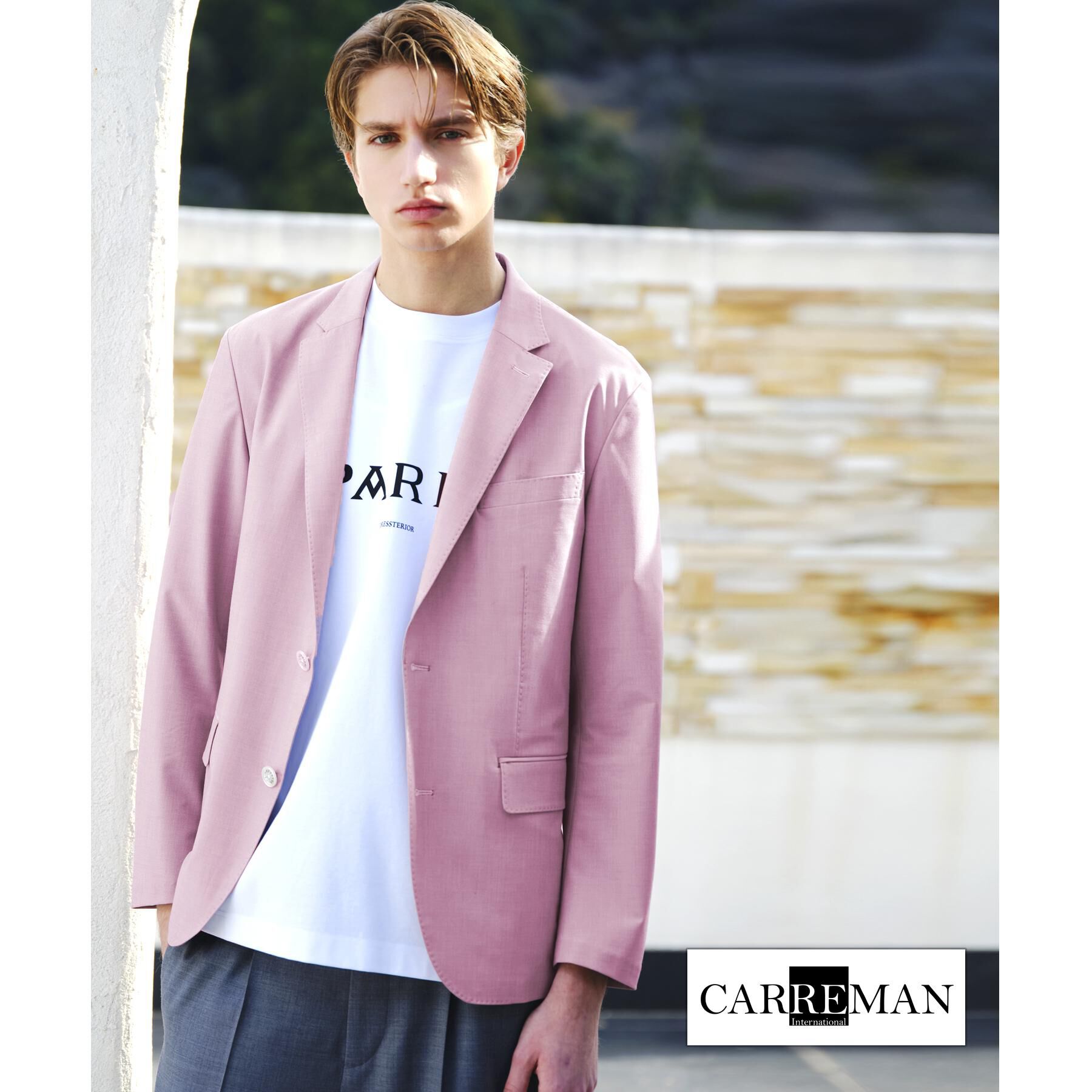 DRESSTERIOR「【セットアップ可/MonoMax4月号掲載/Safari5月号掲載】CARREMAN ストレッチジャ」|テーラードジャケット|ピンク(071)