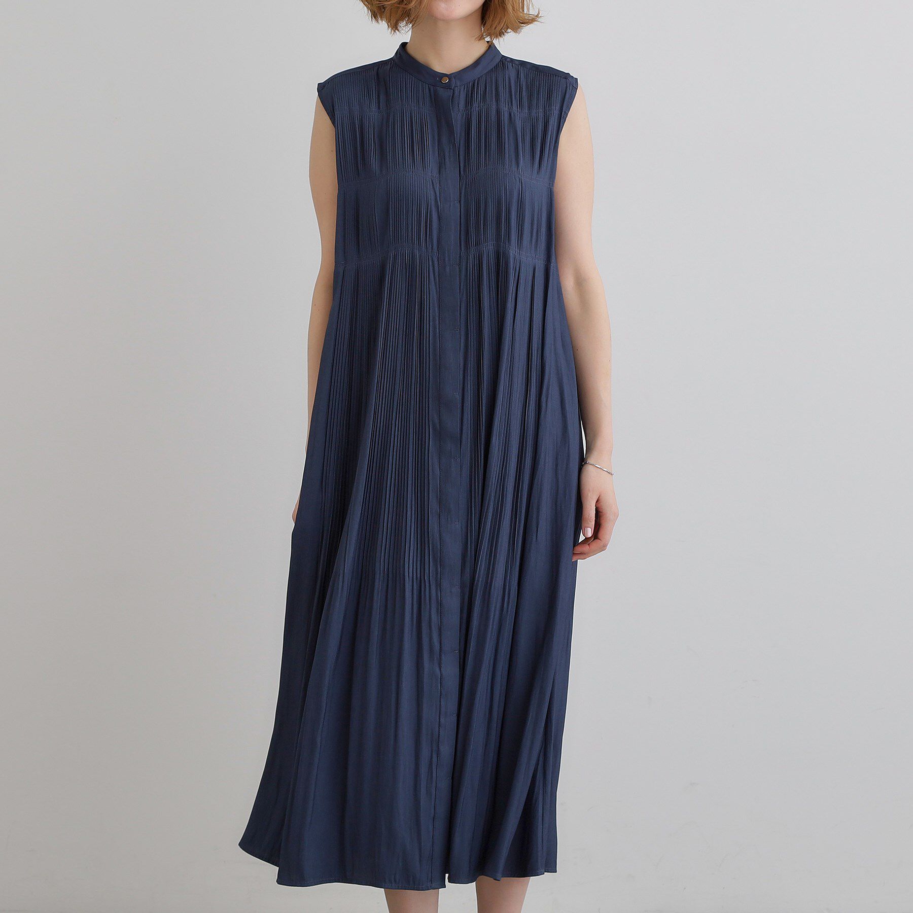 grove「贅沢プリーツが華やかなシャンブレープリーツワンピース」|ワンピース|