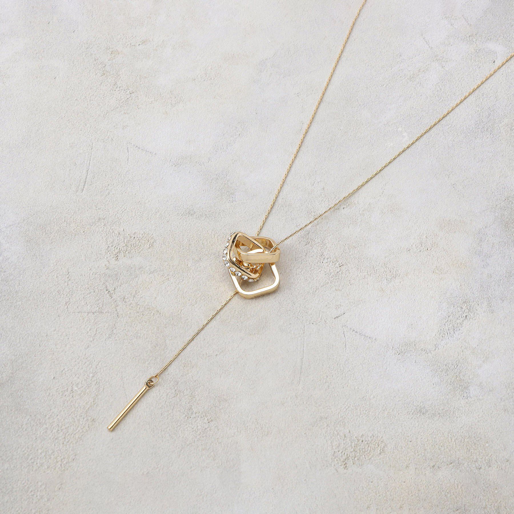 grove「スクエアビジューリングネックレス」|ネックレス|ゴールド(007)