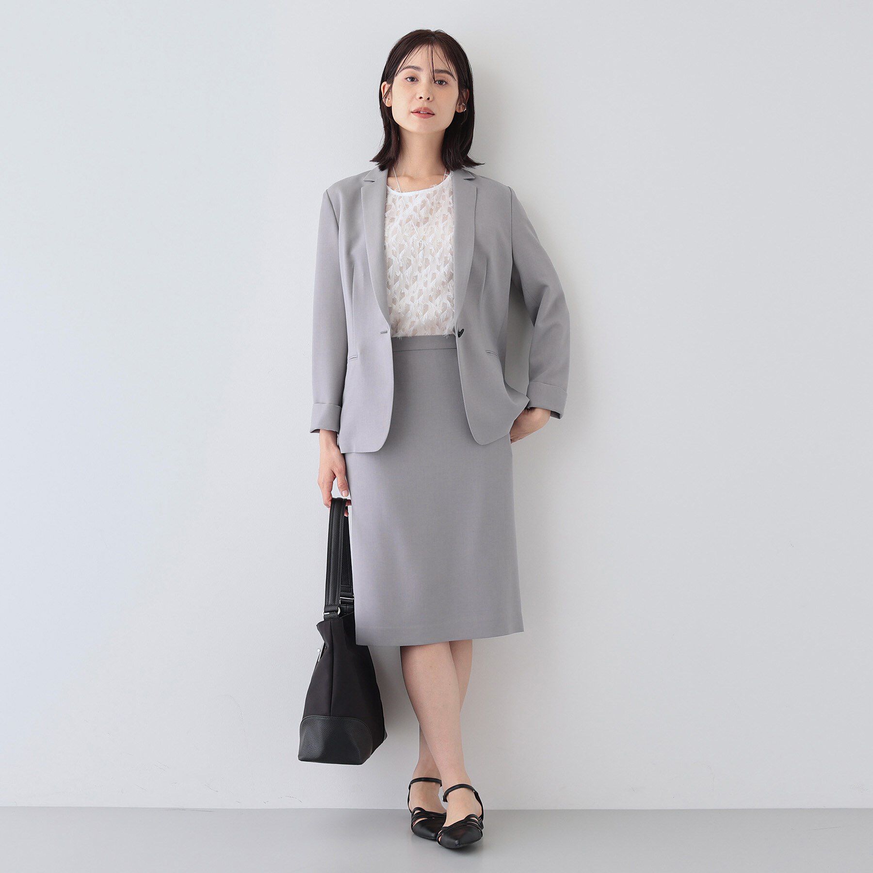 INDIVI「【定番スーツ／UVケア／イージーケア／洗える】ウール調ストレートスカート」|スーツ|