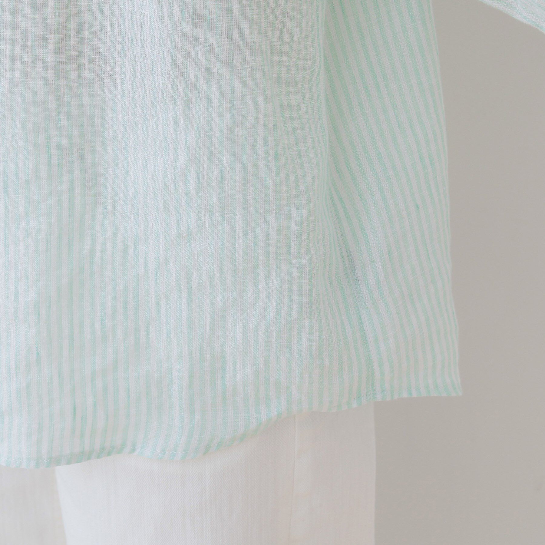 INDIVI「【毎年人気！／フレンチリネン】5分袖バンドカラーブラウス」|シャツ・ブラウス|