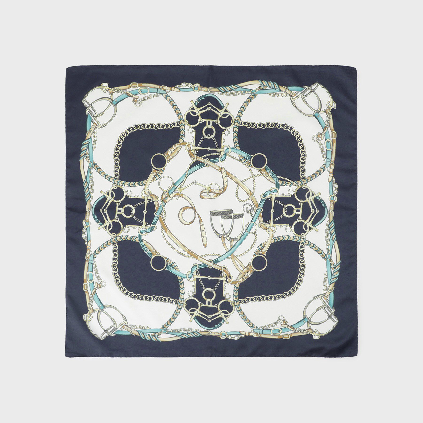 INDIVI「【60cm四方】スクエアスカーフ」|バンダナ・スカーフ|ネイビー(194)