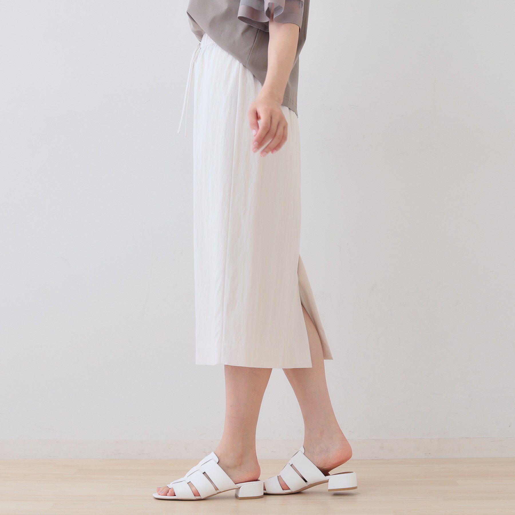 INDIVI「【シワになりにくい】コットンライクストレートスカート」|スカート|