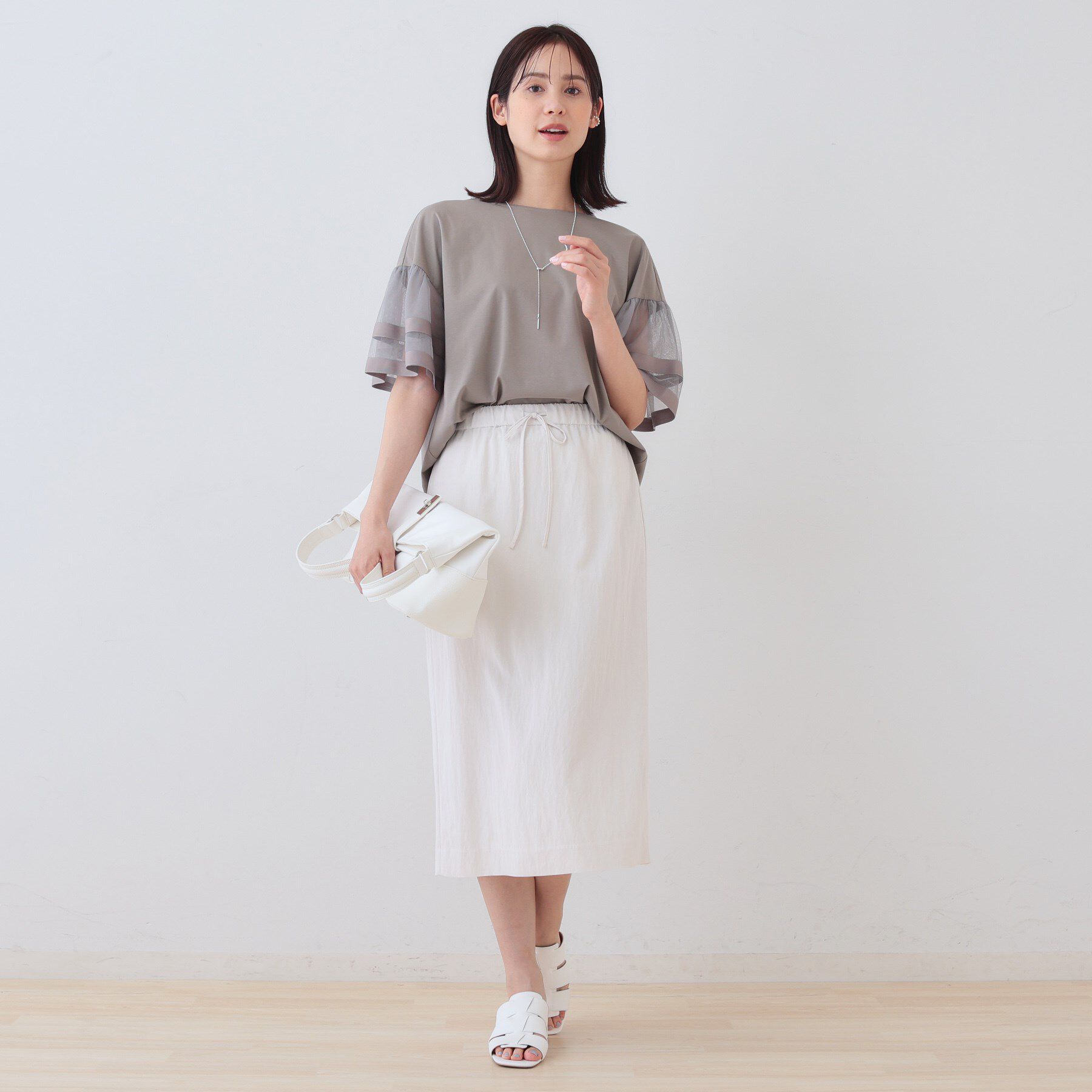 INDIVI「【シワになりにくい】コットンライクストレートスカート」|スカート|