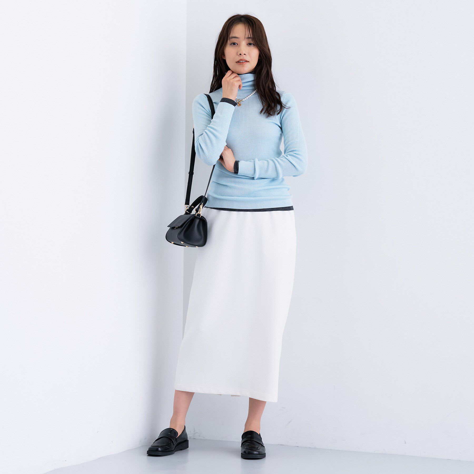 INDIVI「【洗える／毛玉になりにくい】エクストラファインウール リブタートルニット」|ニット・セーター|