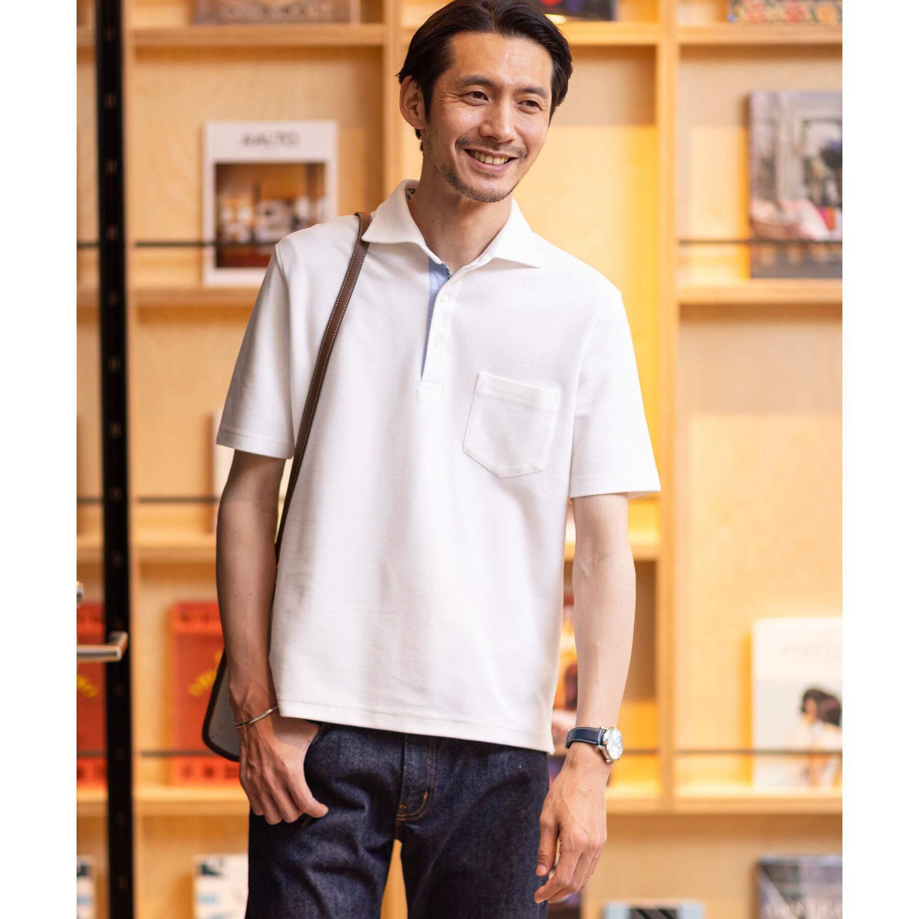 TAKEO KIKUCHI「【抗菌防臭／9色5サイズ展開】ハニカムメランジ ポロシャツ」|ポロシャツ|