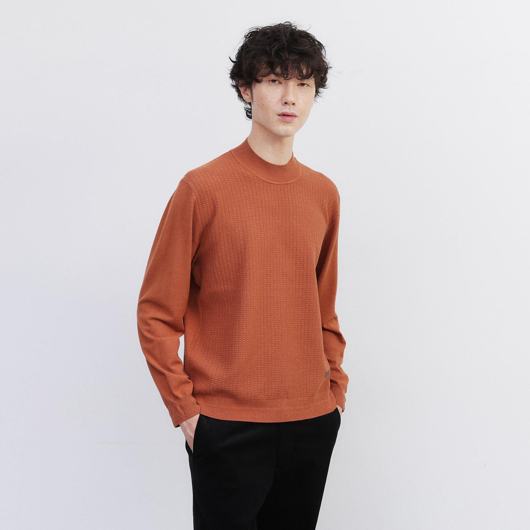 TAKEO KIKUCHI「ハイゲージ モックネック ニット プルオーバー」|ニット・セーター|