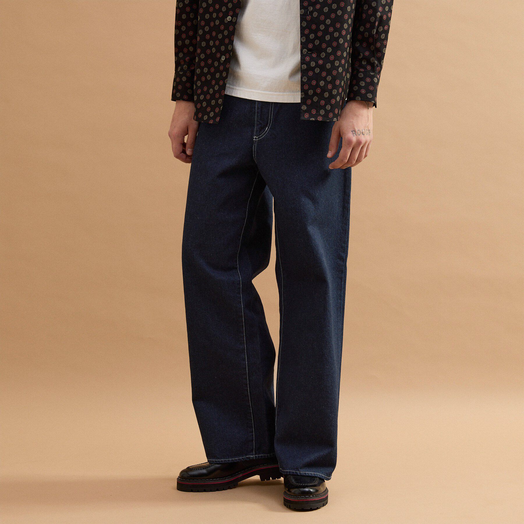 40CARATS&525「コットンデニムパンツ」|デニム|ネイビー(094)