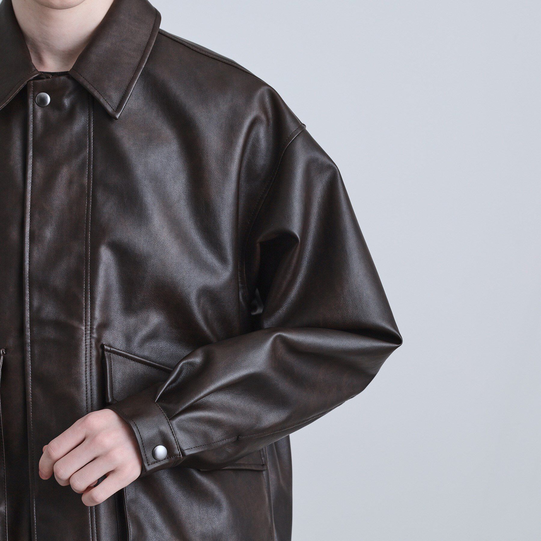 tk.TAKEO KIKUCHI「シンセティックレザーフライトジャケット」|ブルゾン・スタジャン|