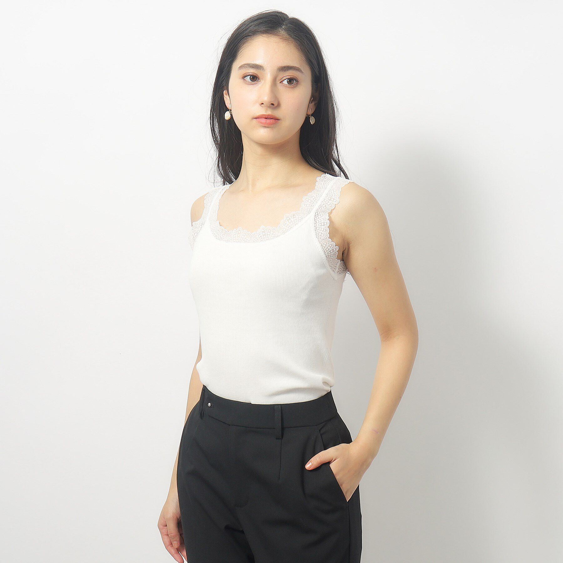 index「前後2way レースタンクトップ【洗濯機洗い可】」|キャミソール|