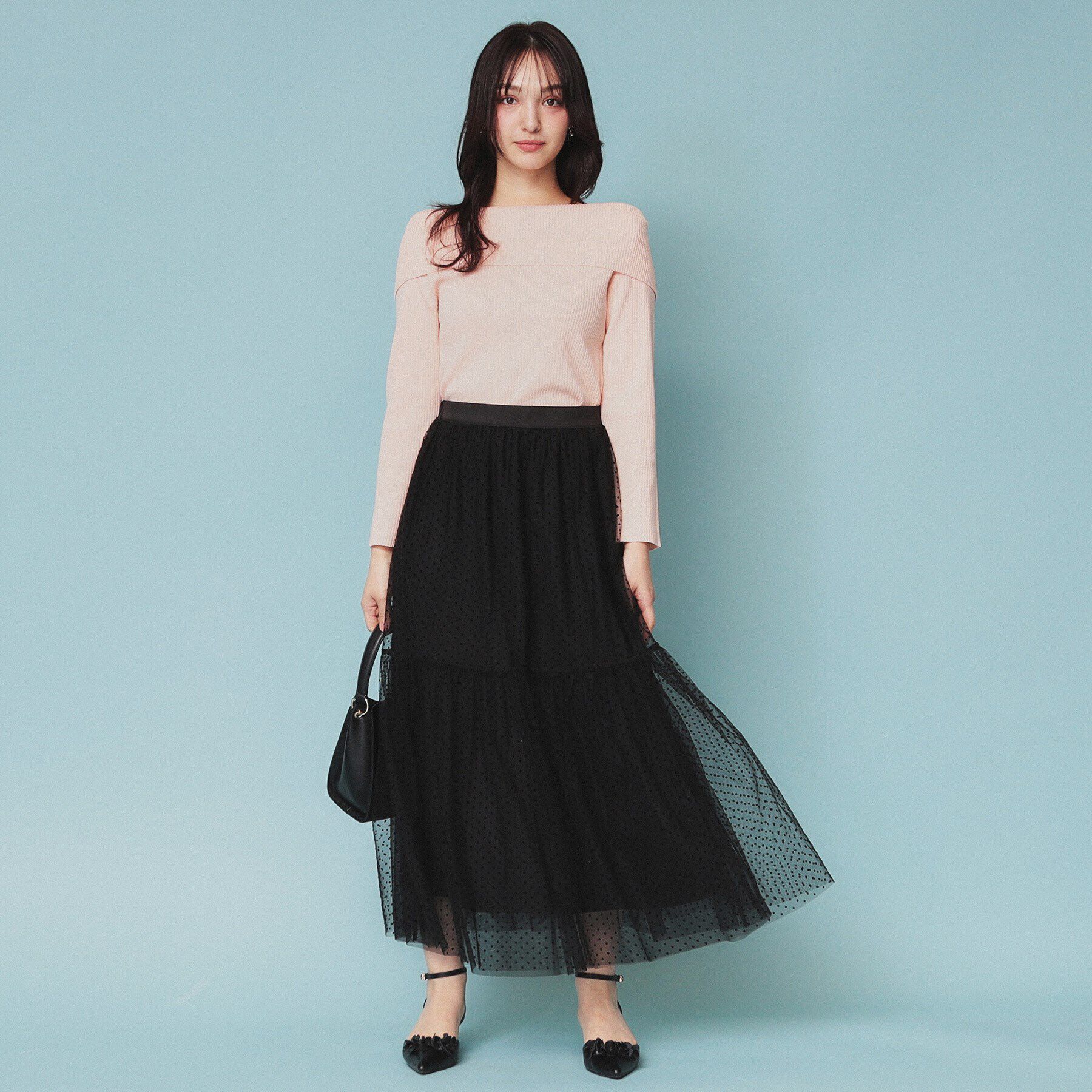 index「《美人百花掲載》オフショルダーリブニット【洗濯機洗い可/抗ピル】」|ニット・セーター|