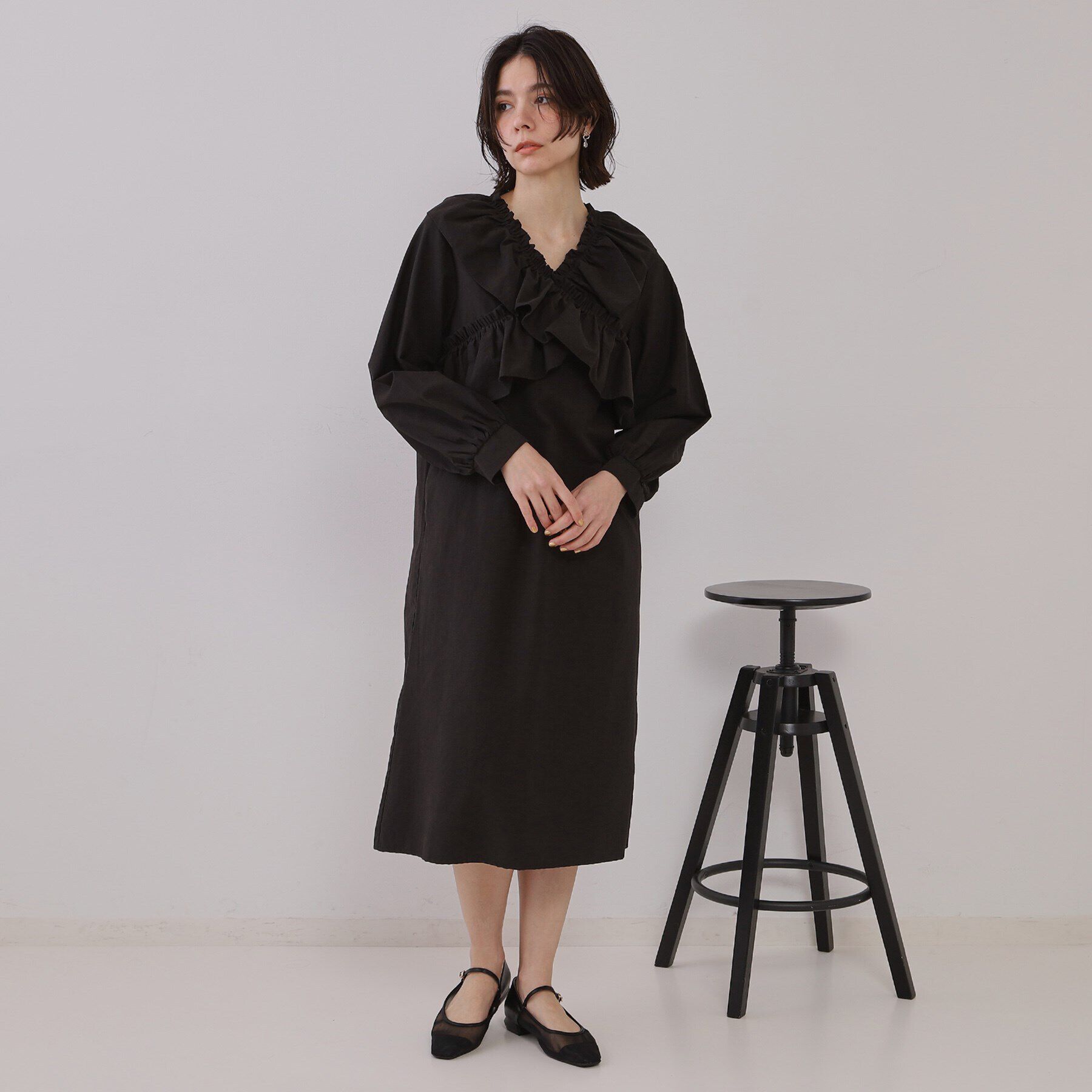 OPAQUE.CLIP「フリルデザインワンピース【洗濯機洗い可】」|ワンピース|