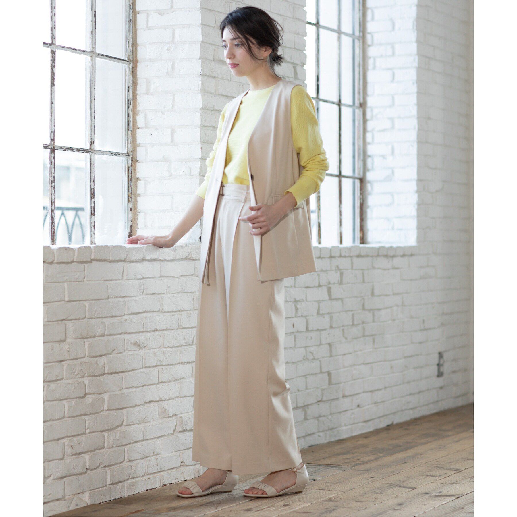 OPAQUE.CLIP「ベルト付きタックワイドパンツ/セットアップ対応【洗濯機洗い可】」|その他|