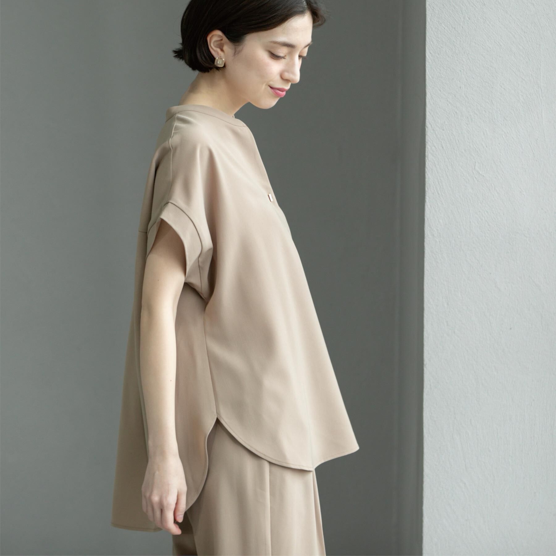 OPAQUE.CLIP「《7色展開/SS-LLサイズ》ストレッチスキッパーブラウス/セットアップ対応【洗濯機洗い可/防シワ】」|シャツ・ブラウス|