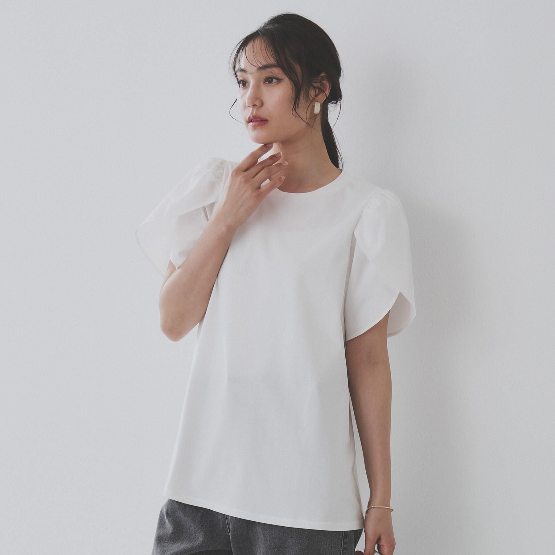 OPAQUE.CLIP「チューリップスリーブドッキングカットソー【洗濯機洗い可/接触冷感】」|Tシャツ・カットソー|