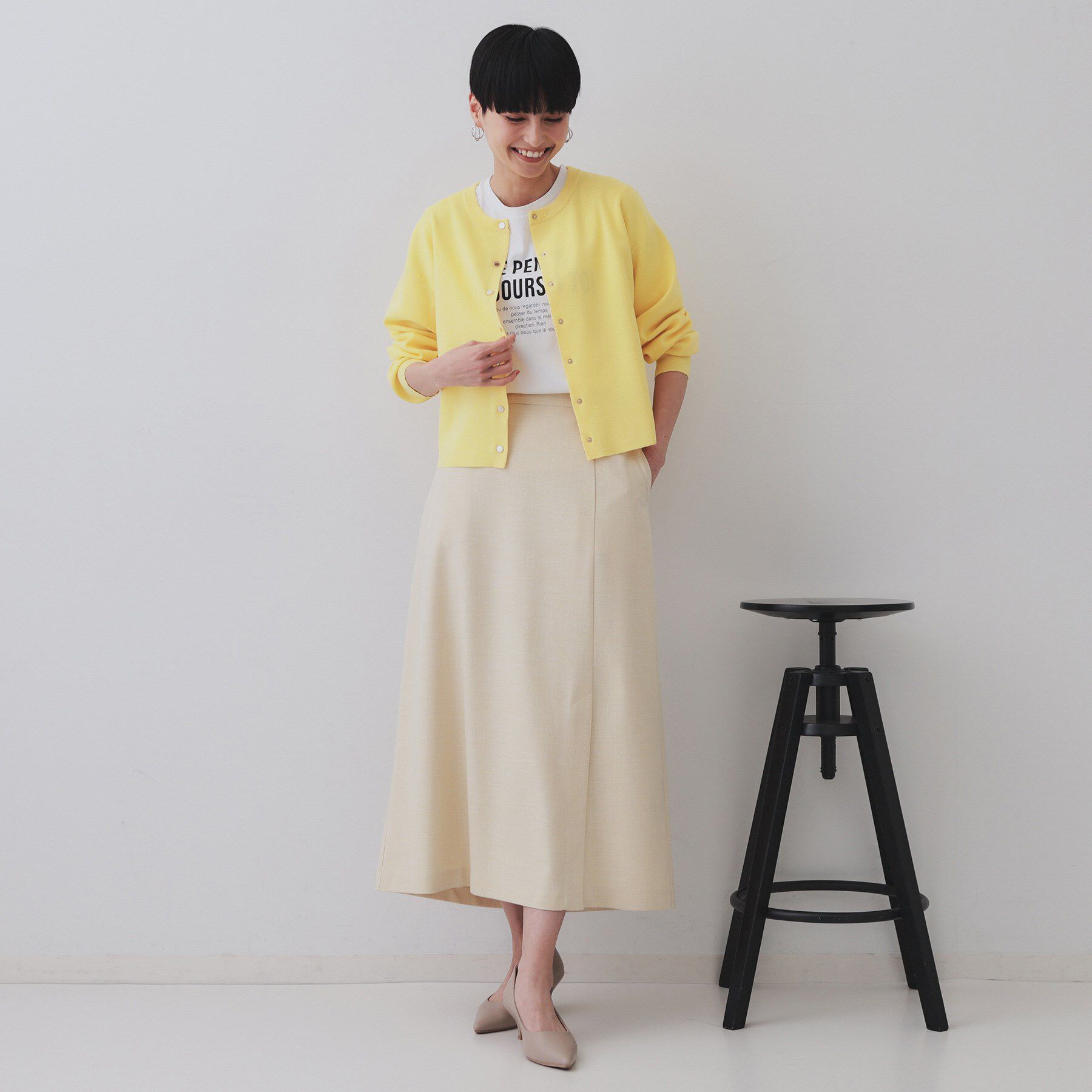 OPAQUE.CLIP「スナップボタンショートニットカーディガン【洗濯機洗い可/抗ピル】」|カーディガン|