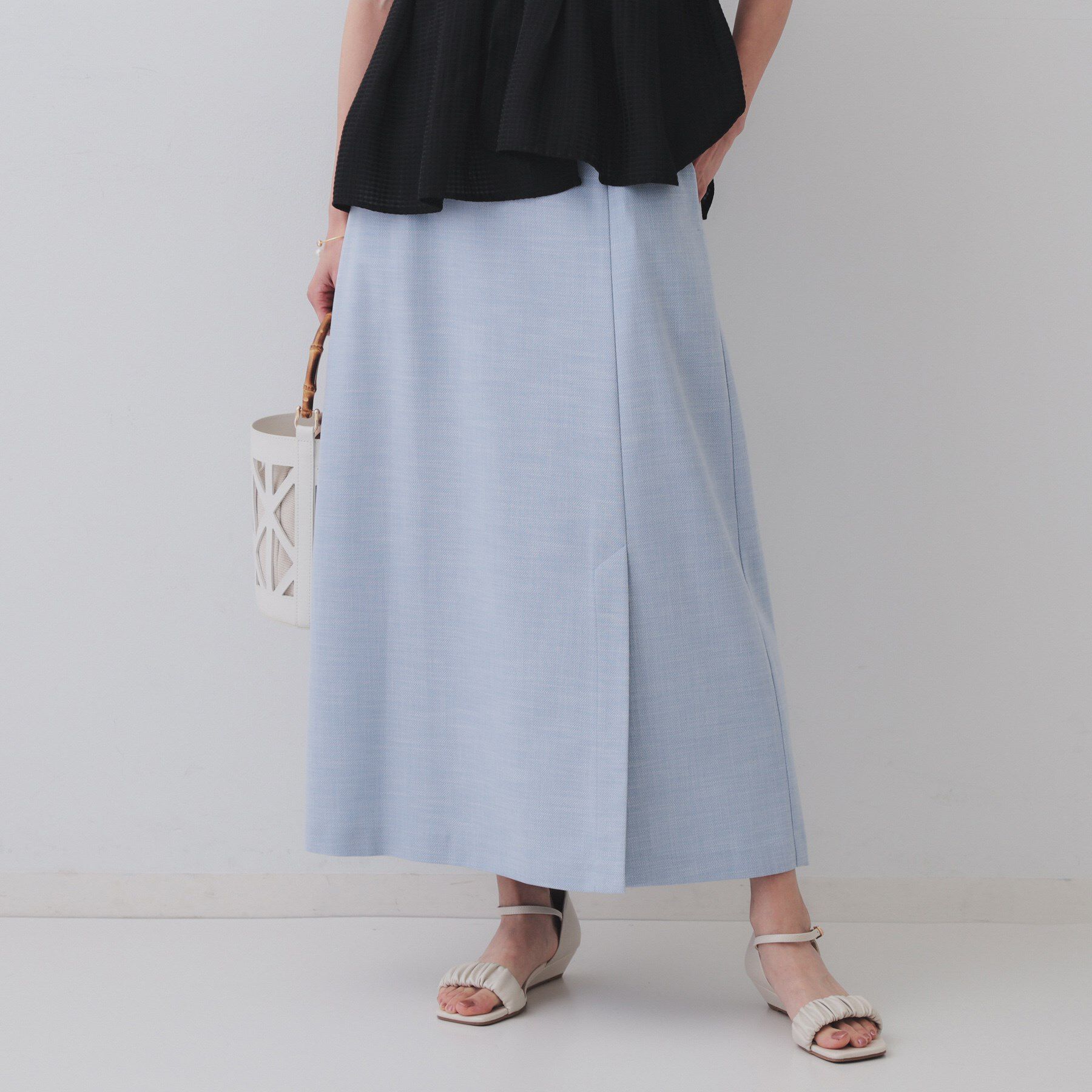 OPAQUE.CLIP「メランジナローフレアスカート／セットアップ対応可【洗濯機洗い可】」|スカート|