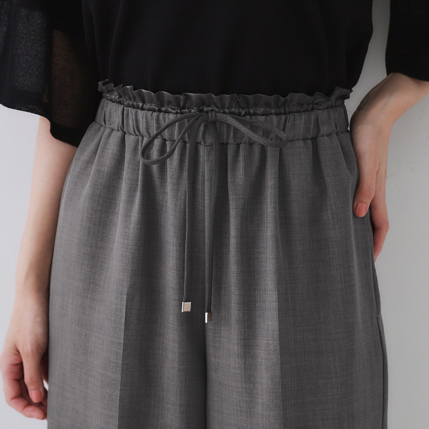 OPAQUE.CLIP「ウエストサテン使いイージーワイドパンツ【洗濯機洗い可】」|その他|