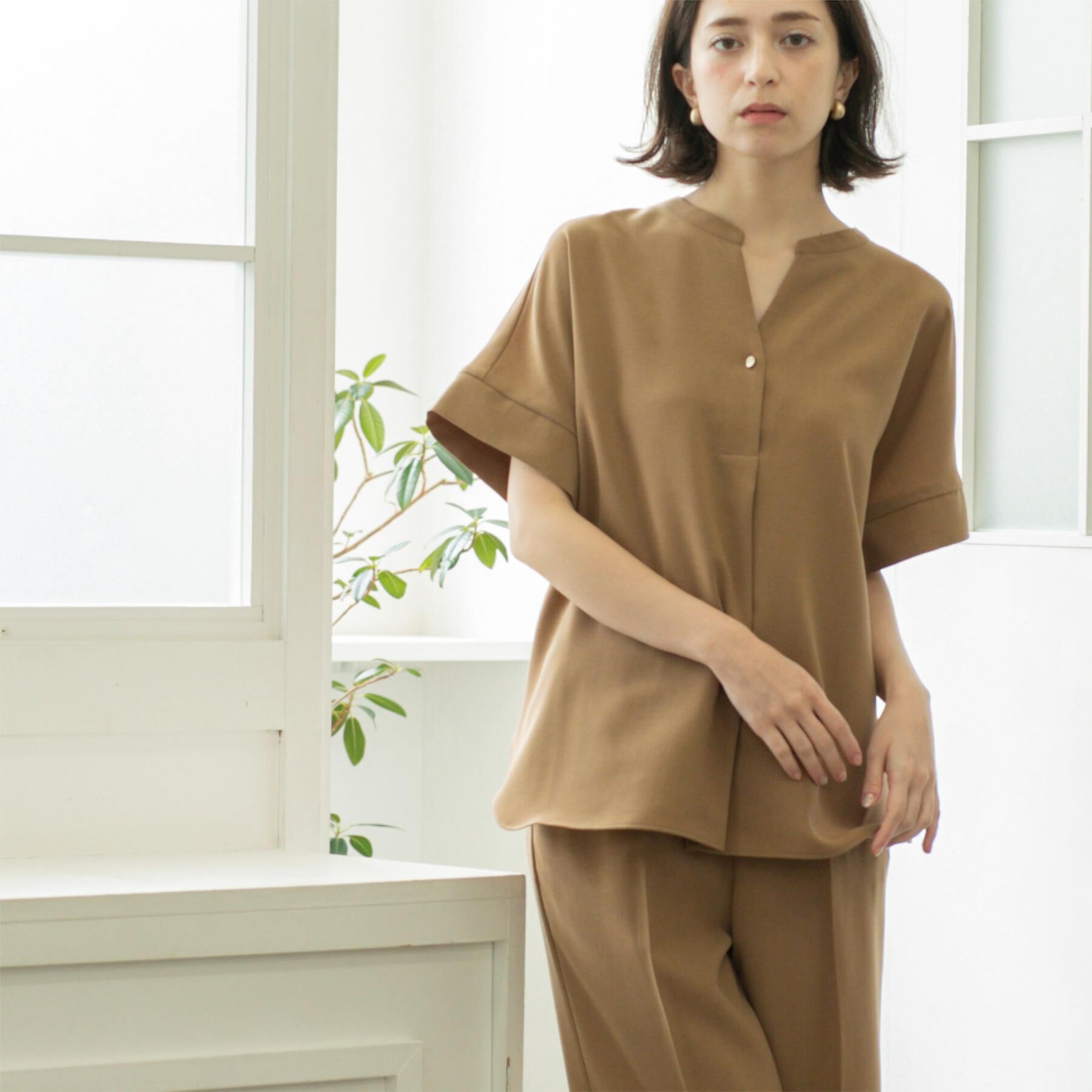 OPAQUE.CLIP「スキッパーブラウス【防シワ/ストレッチ/洗濯機OK】《5色展開/SS-LLサイズ/セットアップ対応》」|シャツ・ブラウス|