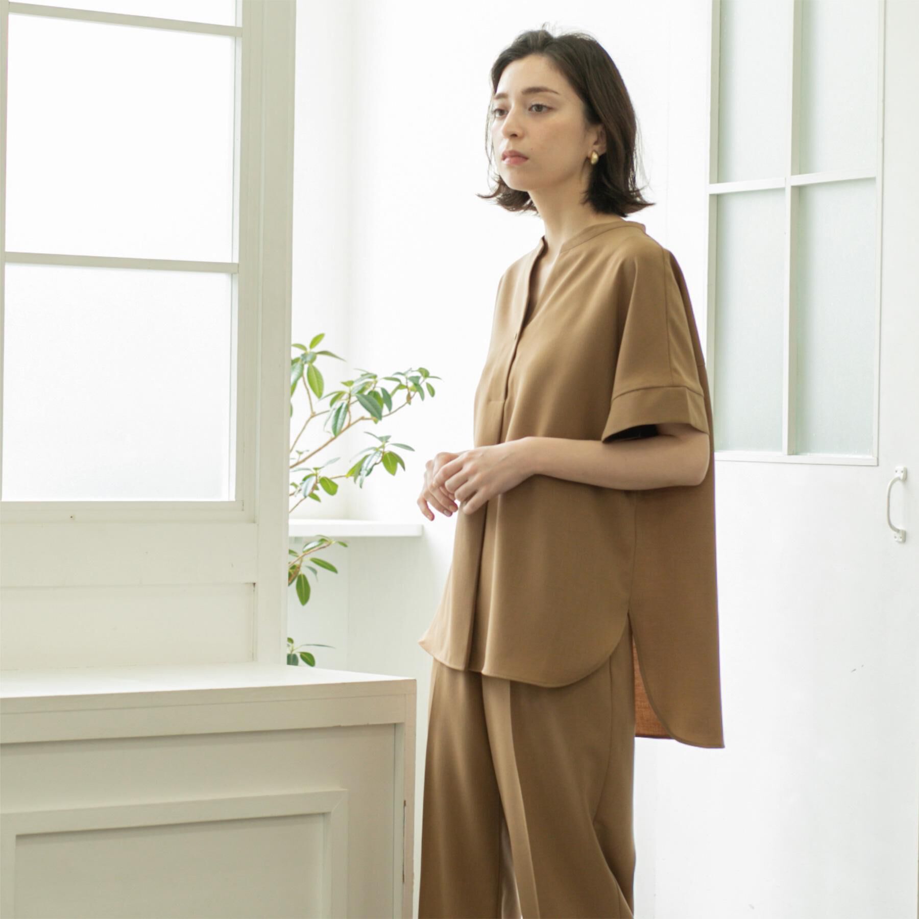 OPAQUE.CLIP「スキッパーブラウス【防シワ/ストレッチ/洗濯機OK】《5色展開/SS-LLサイズ/セットアップ対応》」|シャツ・ブラウス|