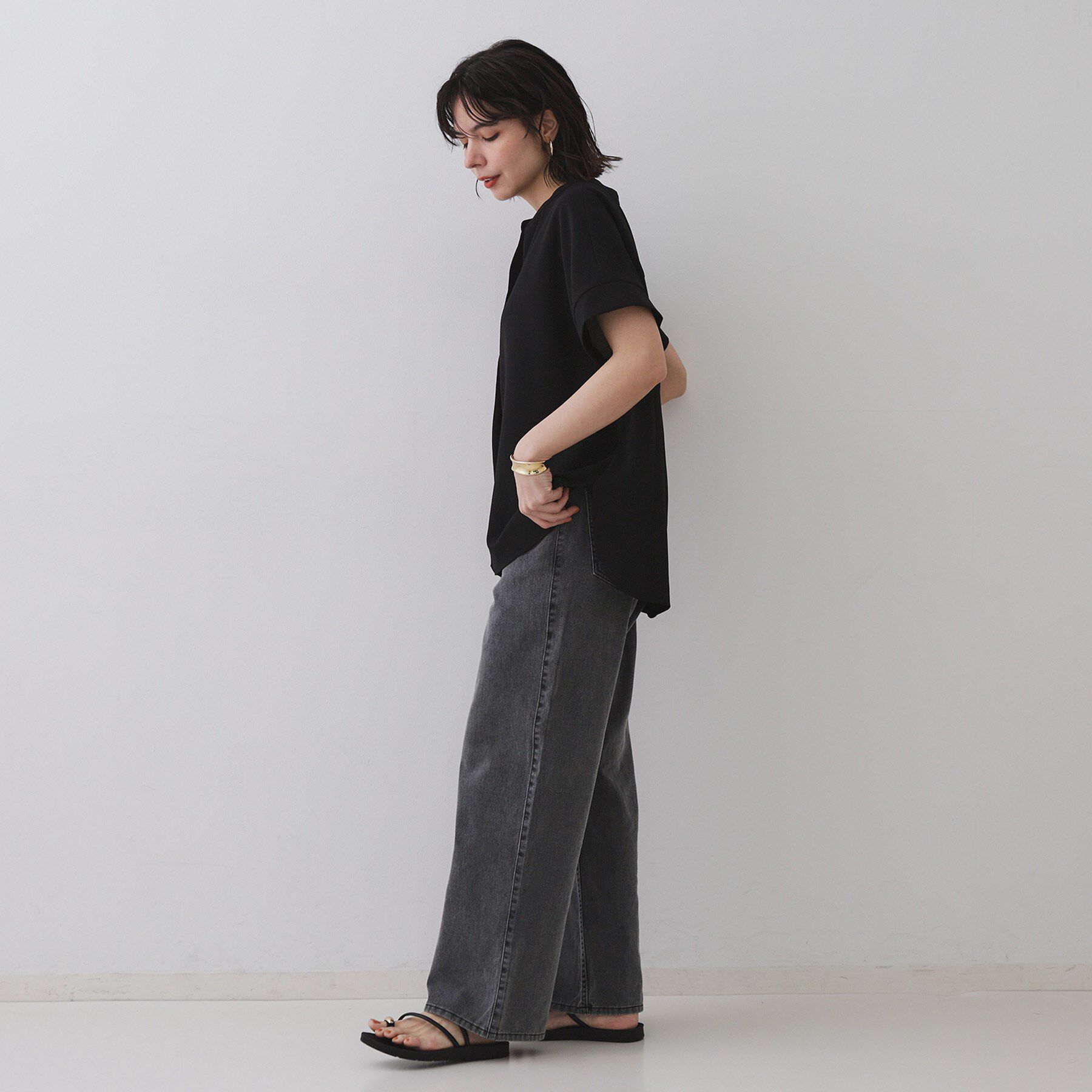 OPAQUE.CLIP「スキッパーブラウス【防シワ/ストレッチ/洗濯機OK】《5色展開/SS-LLサイズ/セットアップ対応》」|シャツ・ブラウス|