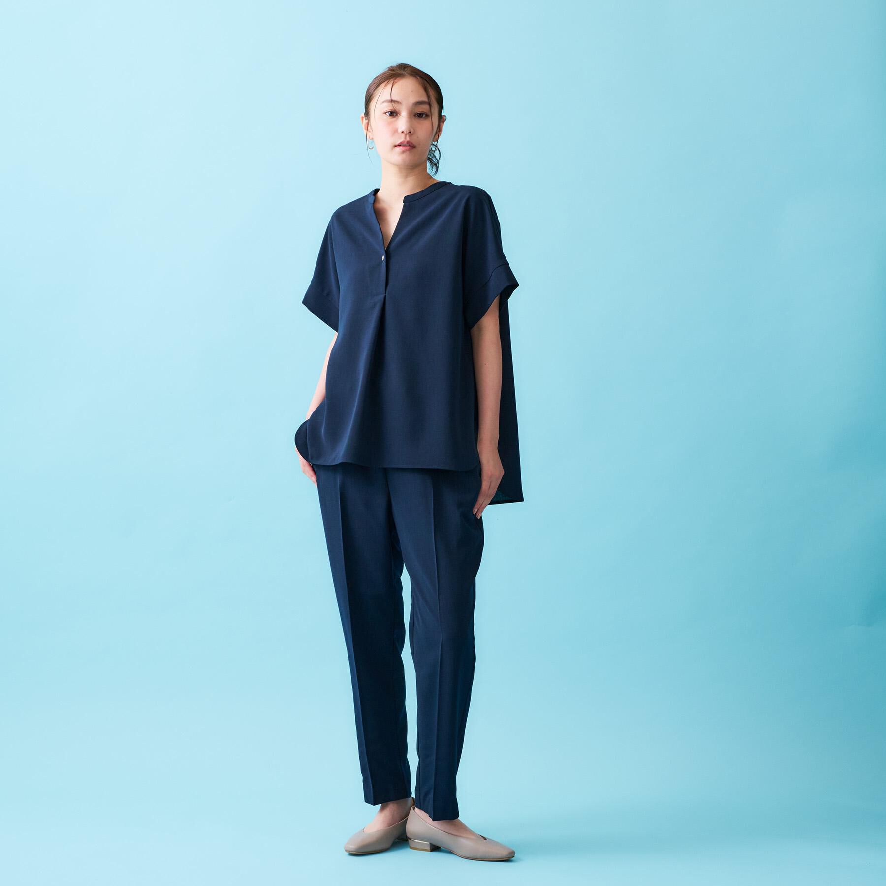 OPAQUE.CLIP「スキッパーブラウス【防シワ/ストレッチ/洗濯機OK】《5色展開/SS-LLサイズ/セットアップ対応》」|シャツ・ブラウス|