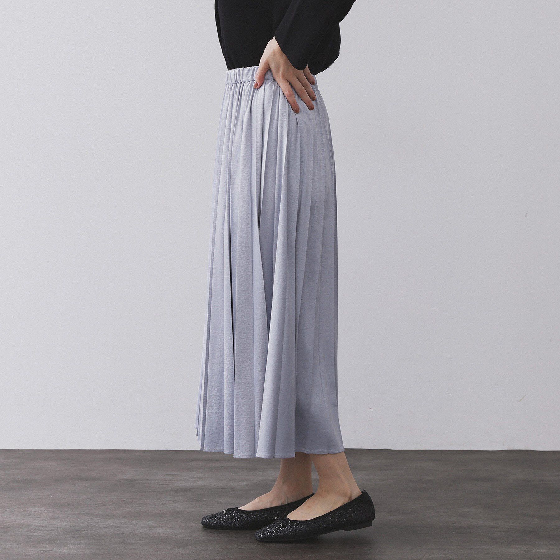 OPAQUE.CLIP「フェイクスウェードプリーツスカート【静電気防止加工/洗濯機OK】」|スカート|