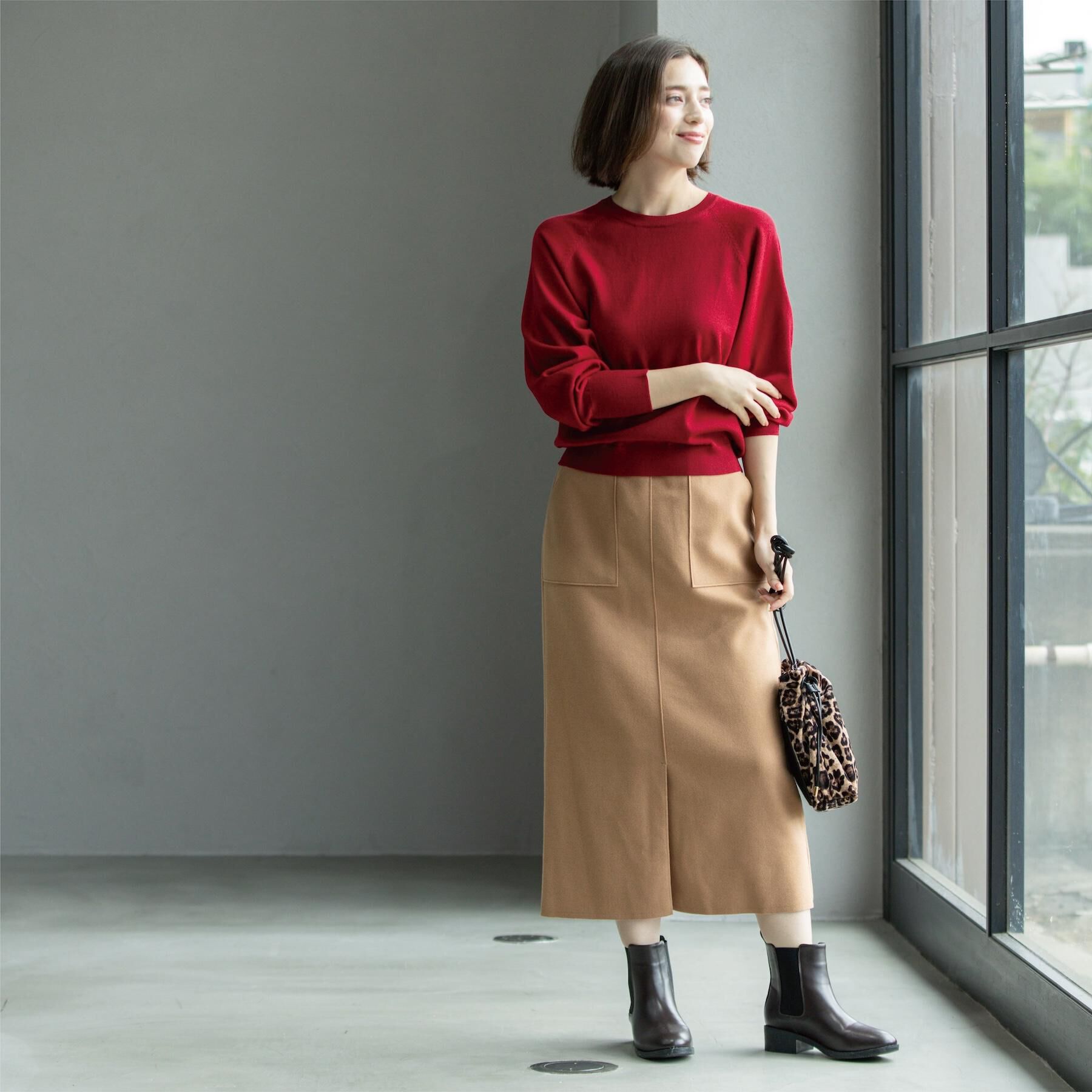 OPAQUE.CLIP「ウールライクタイトスカート【洗濯機洗い可】《8col》」|スカート|