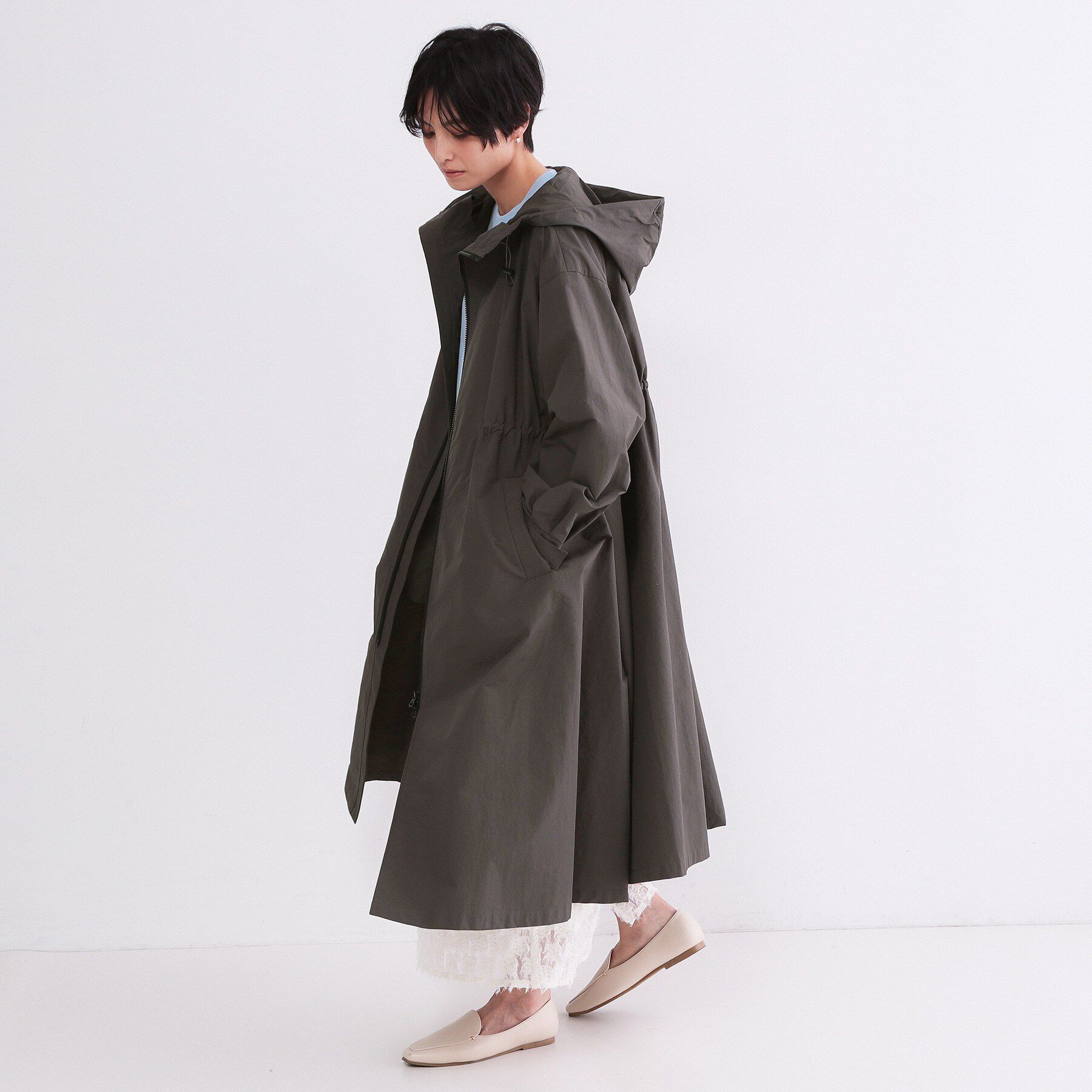 OPAQUE.CLIP「撥水フードZIPロングコート【洗濯機OK】」|その他|