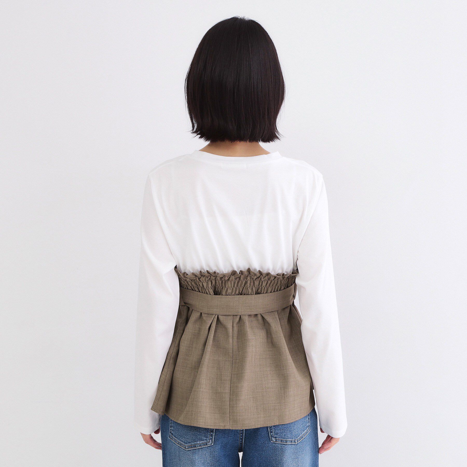 OPAQUE.CLIP「ビスチェドッキングカットソー【洗濯機OK】」|Tシャツ・カットソー|