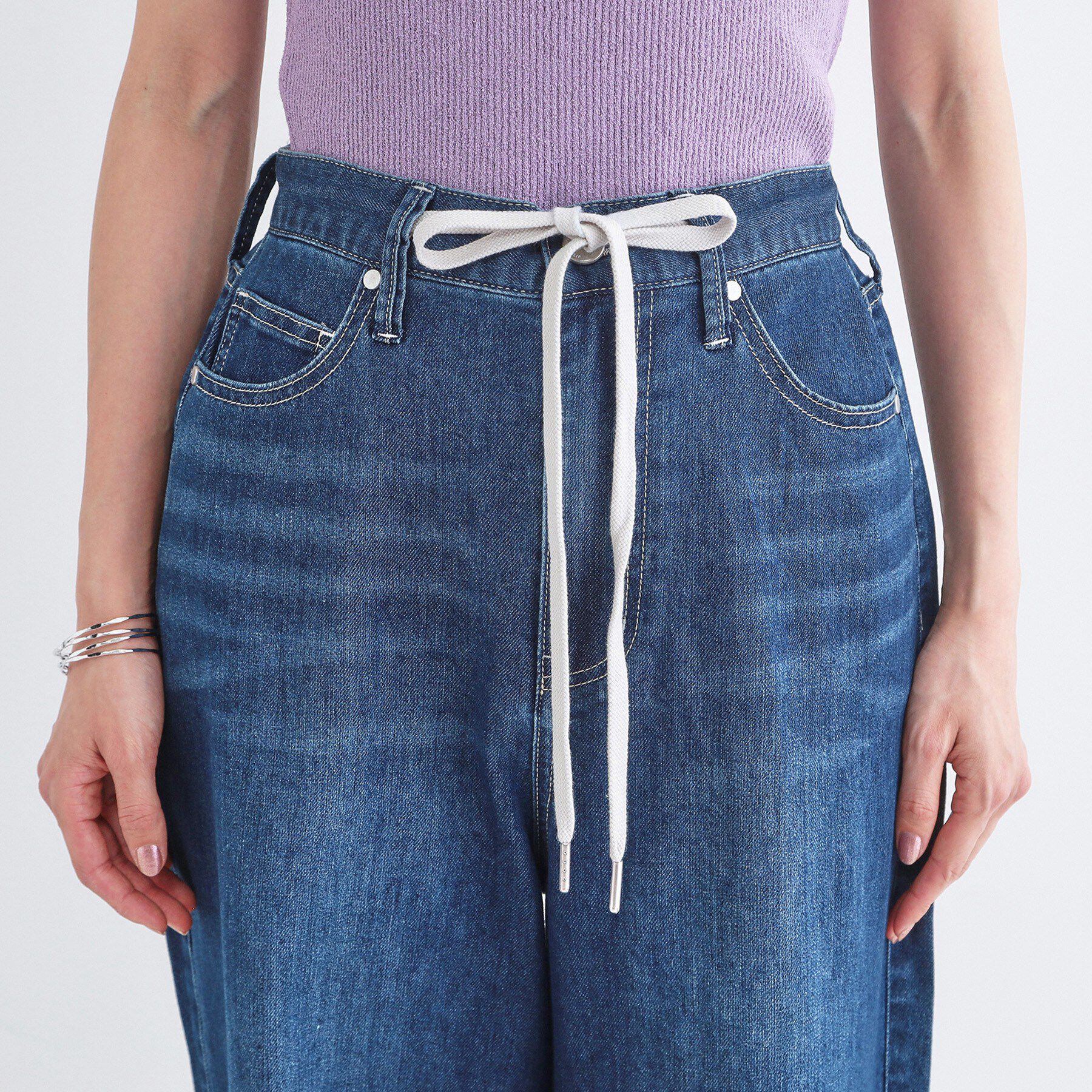 OPAQUE.CLIP「ライトオンスデニムイージーワイドパンツ【洗濯機OK】」|デニム|