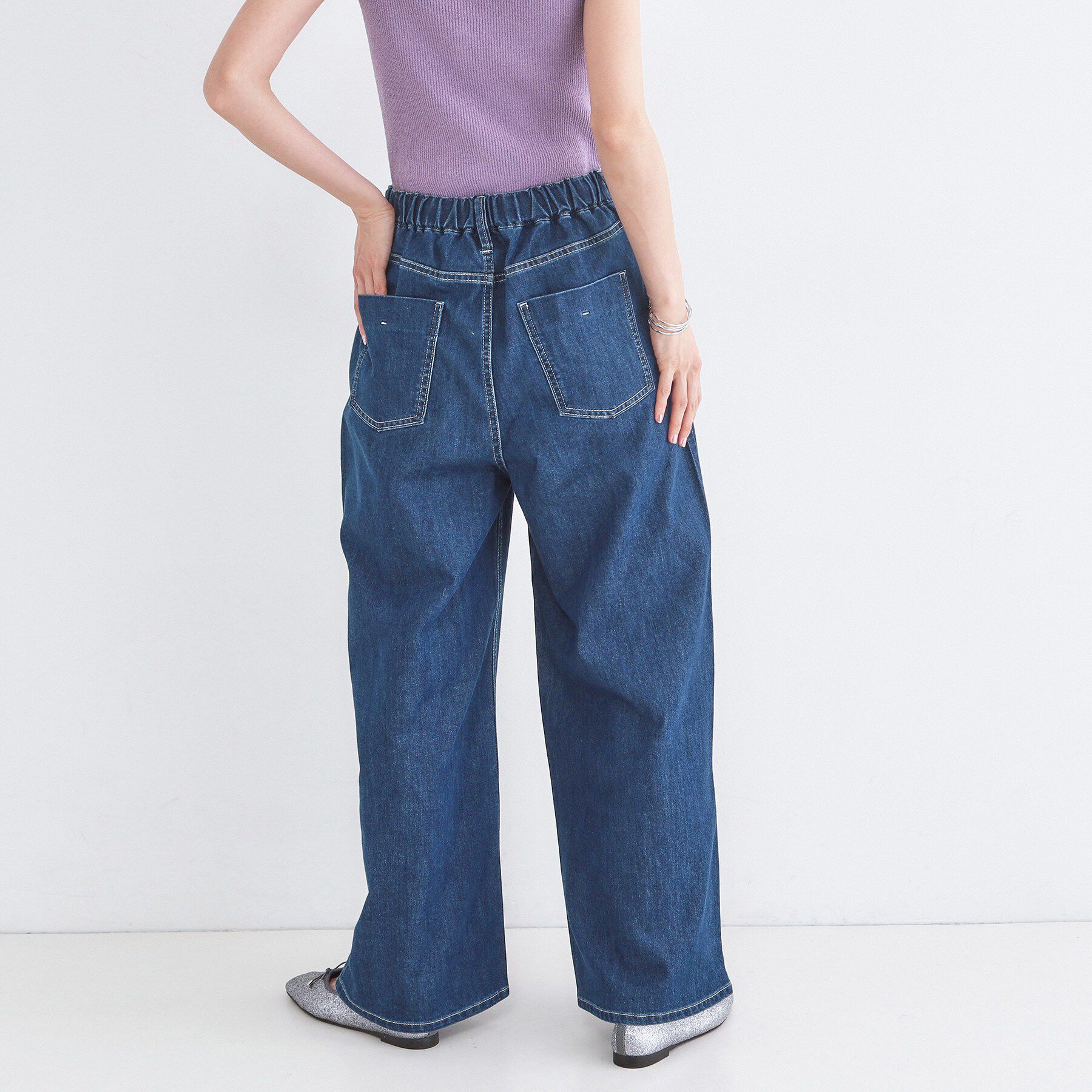 OPAQUE.CLIP「ライトオンスデニムイージーワイドパンツ【洗濯機OK】」|デニム|