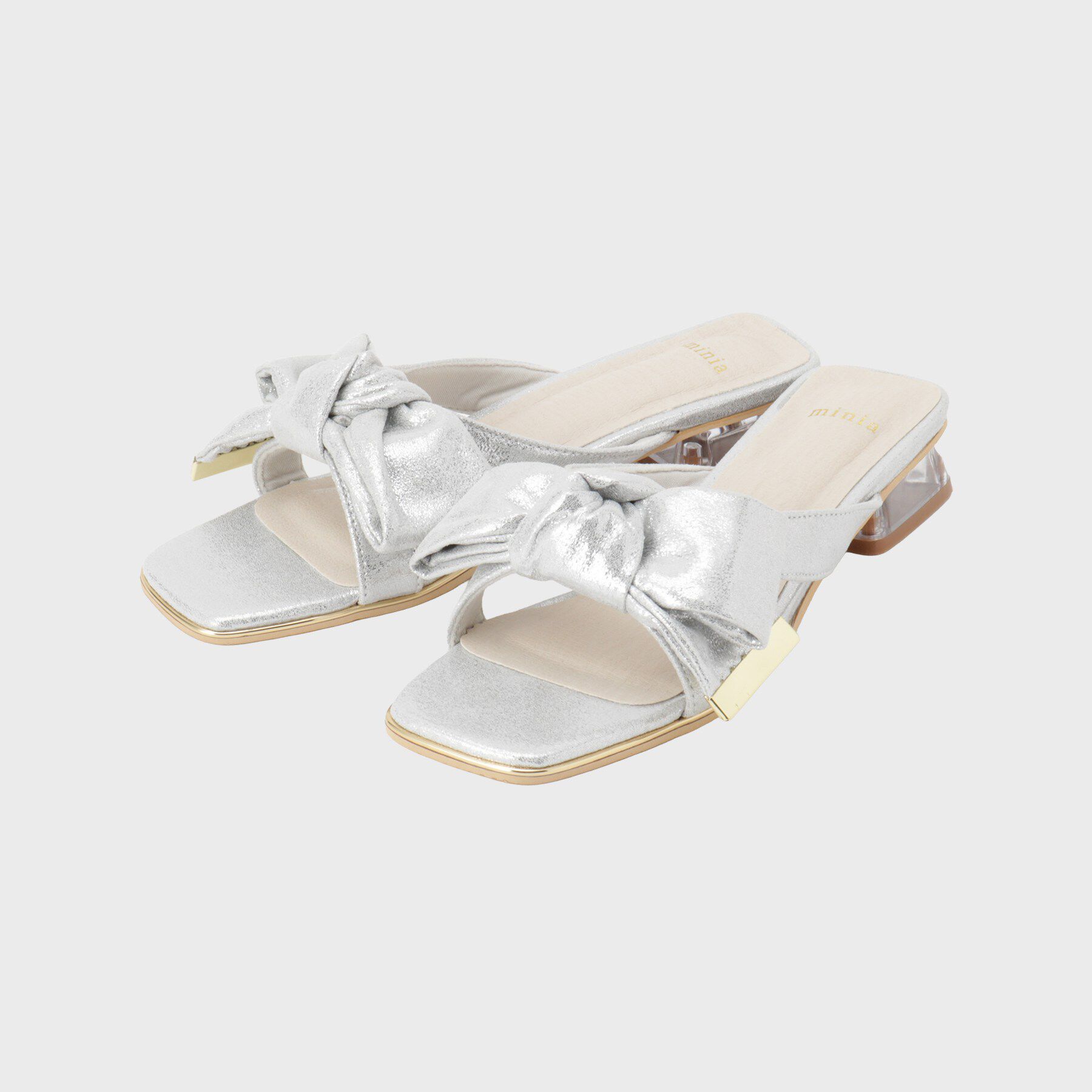 Couture broach「リボンクリアヒールサンダル」|サンダル|