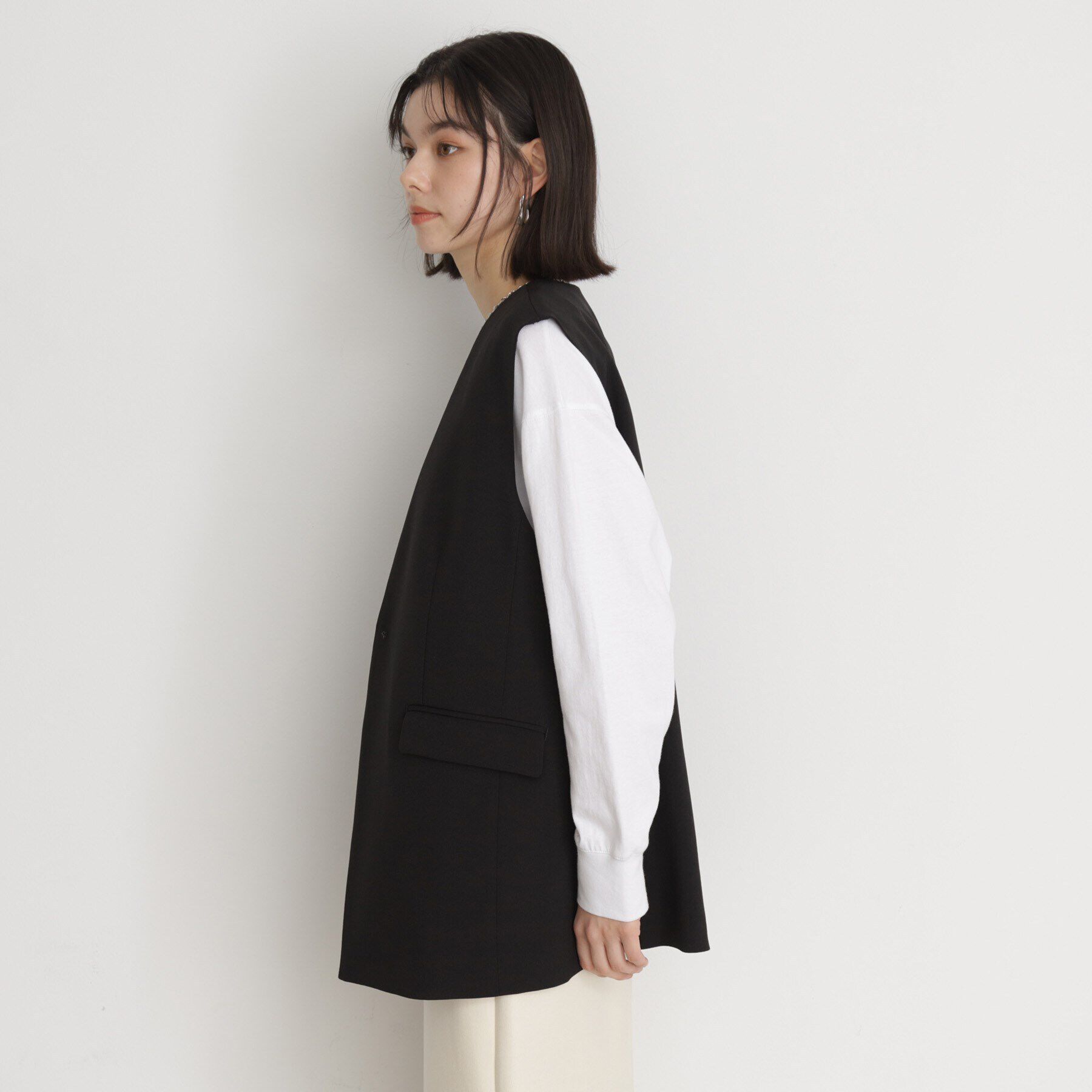 THE SHOP TK「【セットアップ可】リサイクルシャークスキンジレ/洗える」|ベスト・ジレ|