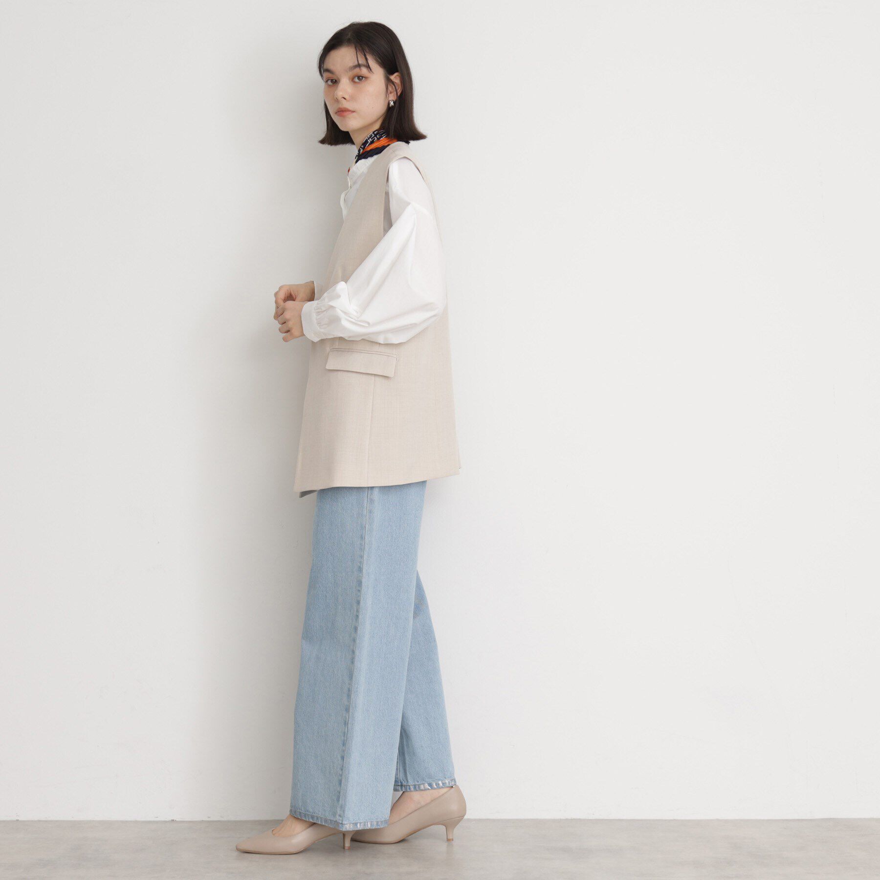 THE SHOP TK「【セットアップ可】リサイクルシャークスキンジレ/洗える」|ベスト・ジレ|