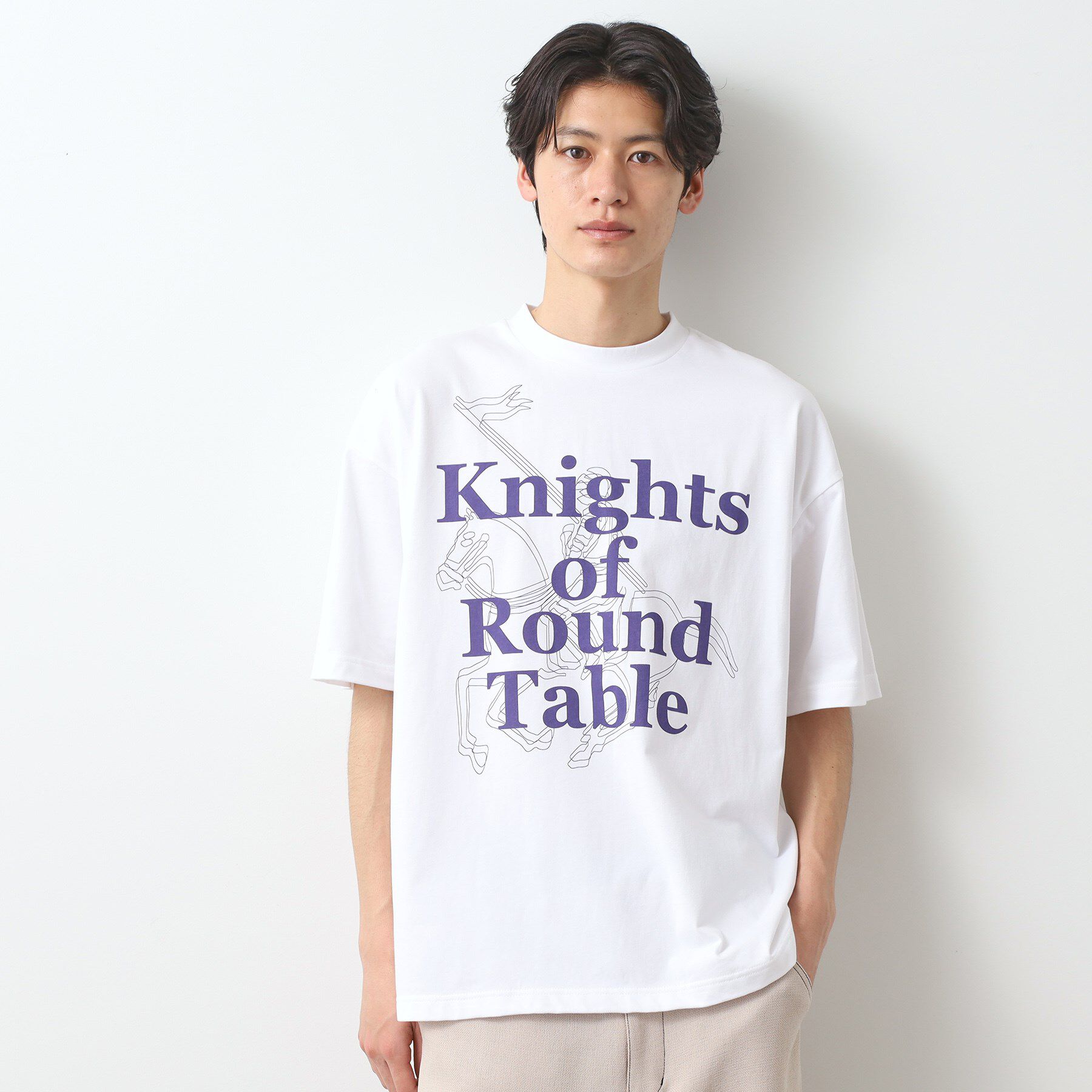 THE SHOP TK「スウェード半袖ロゴTシャツ　洗濯機OK」|Tシャツ・カットソー|