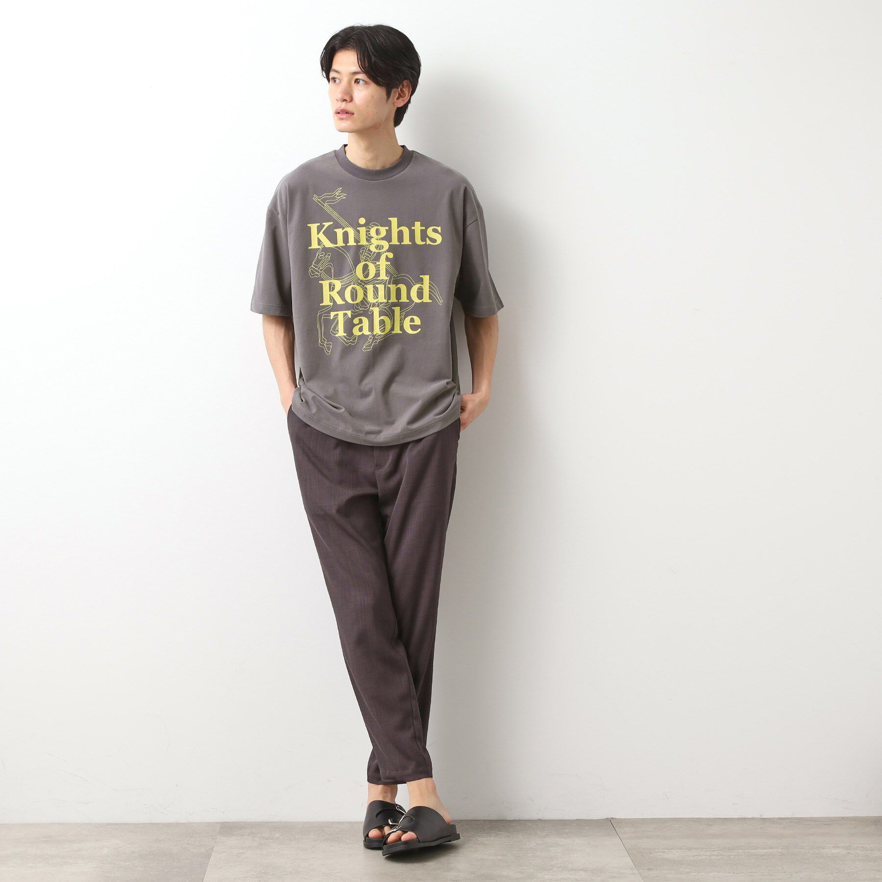 THE SHOP TK「スウェード半袖ロゴTシャツ　洗濯機OK」|Tシャツ・カットソー|