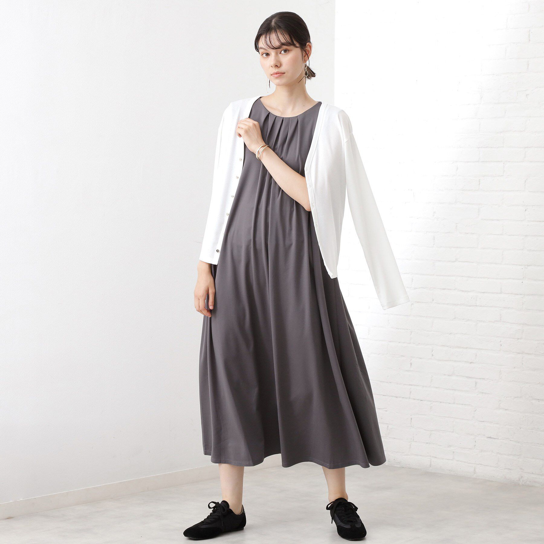 THE SHOP TK「シアーフライスVカーデ」|カーディガン|