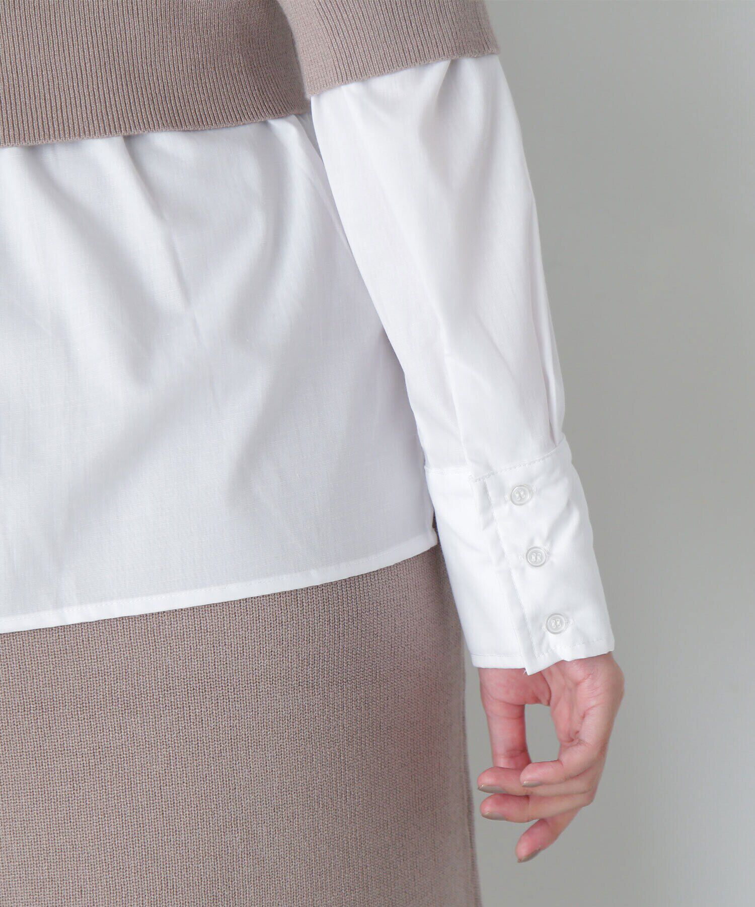  「シャツレイヤードニットセットアップ」|ワンピース|