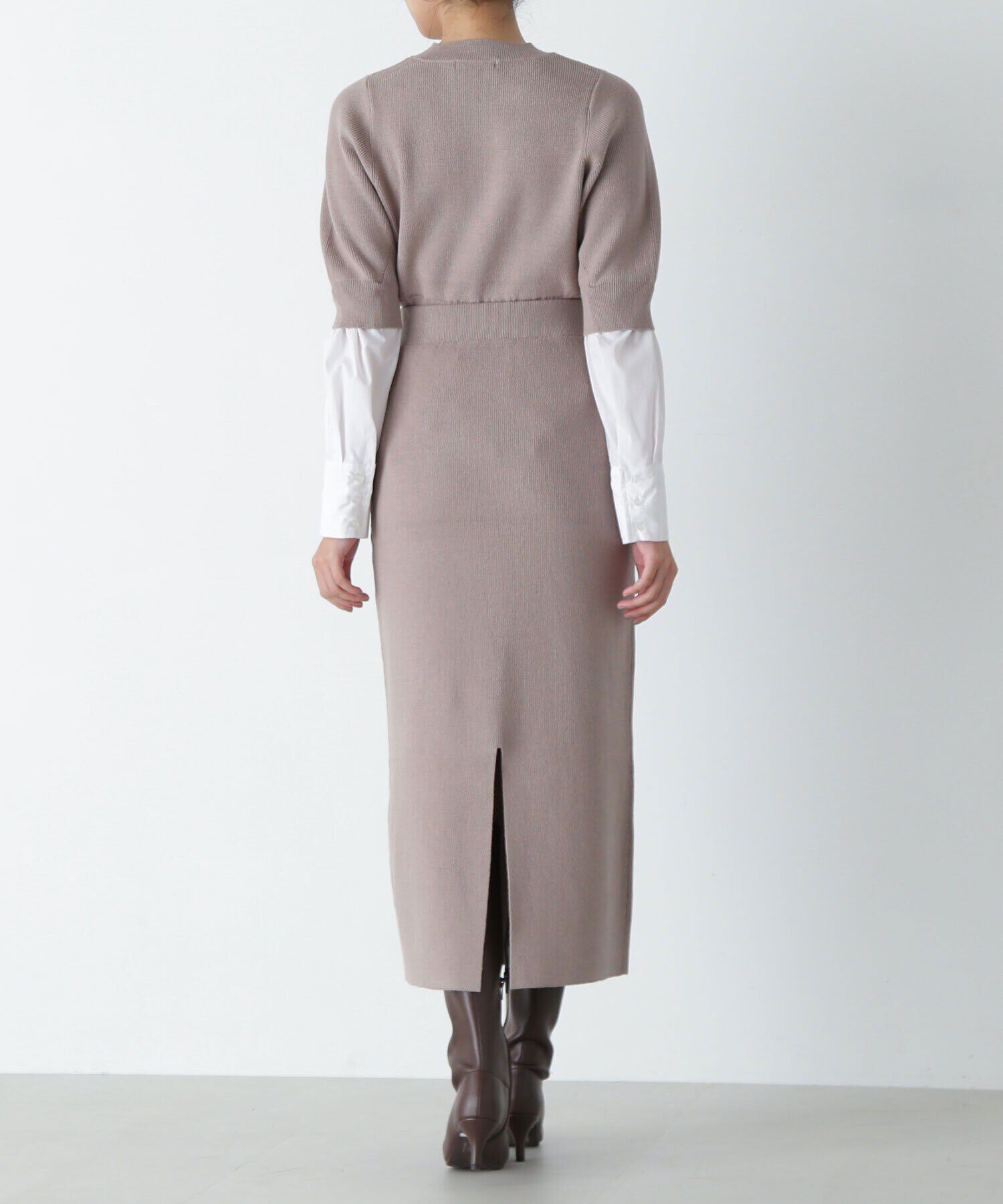  「シャツレイヤードニットセットアップ」|ワンピース|